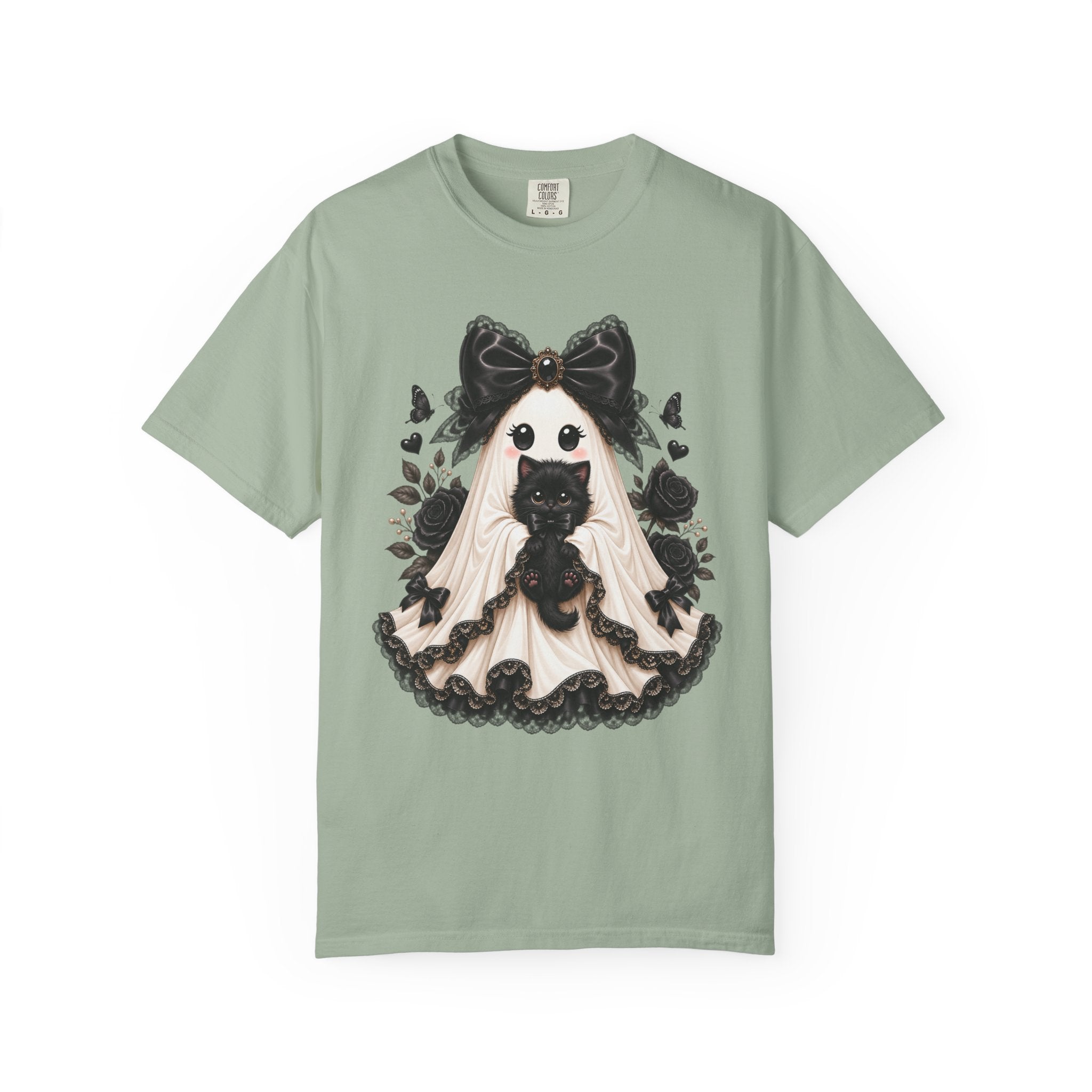 Lace Kitten Ghost Tee - Comfort Colors