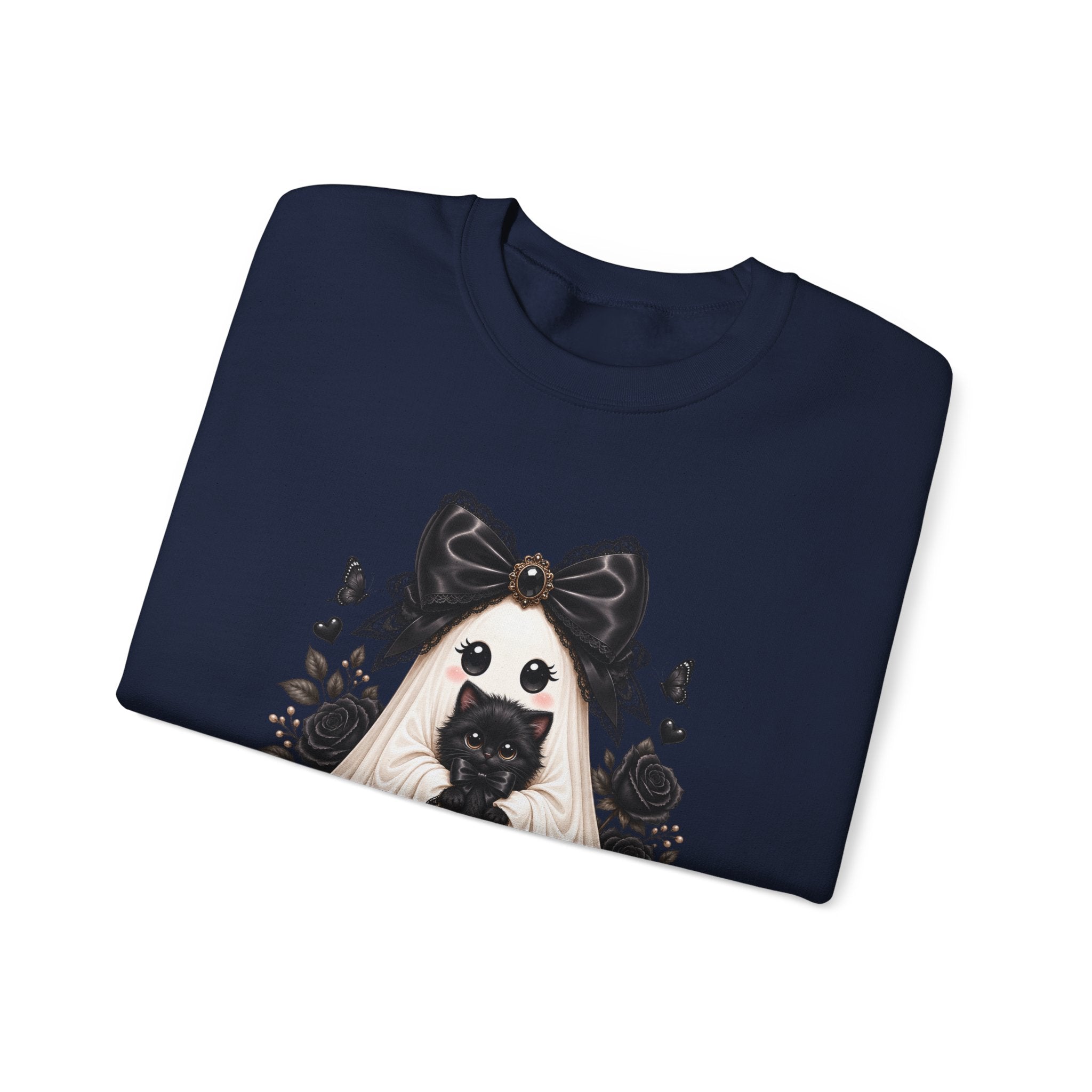 Lace Kitten Ghost Sweatshirt - Gildan