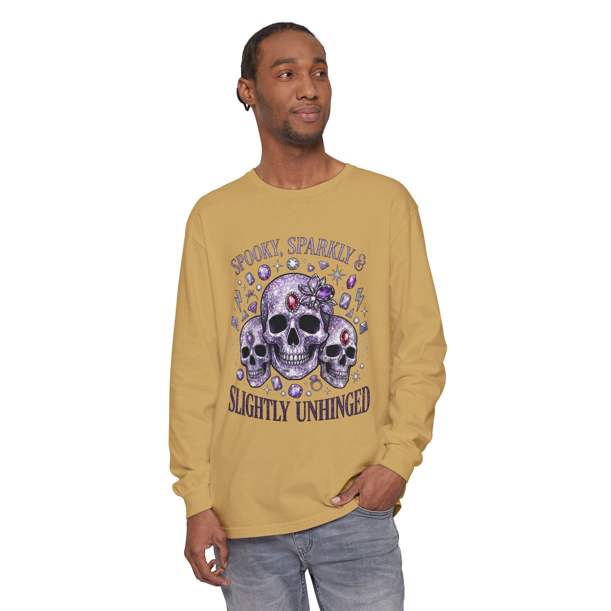 Spooky and Sparkly Long Sleeve Tee - Comfort Colors