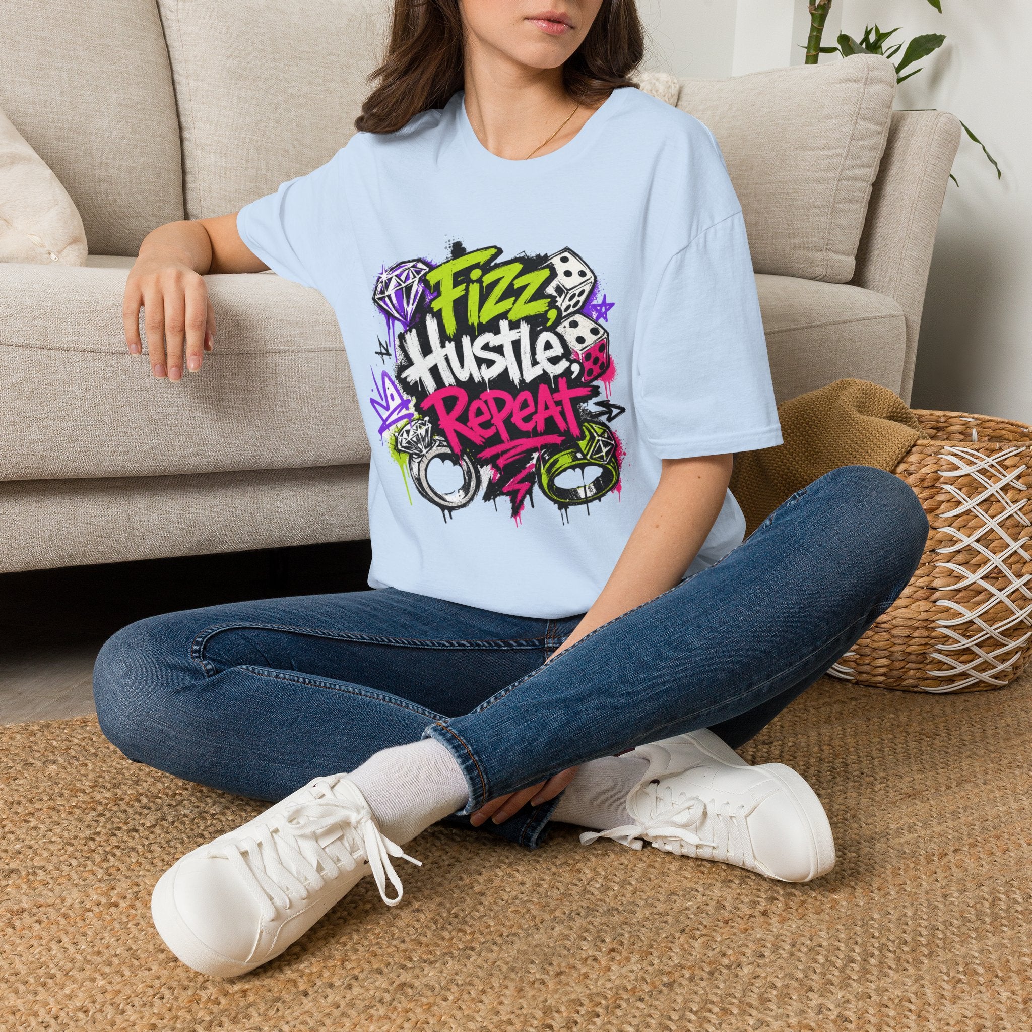 Fizz Hustle Repeat Tee - Gildan