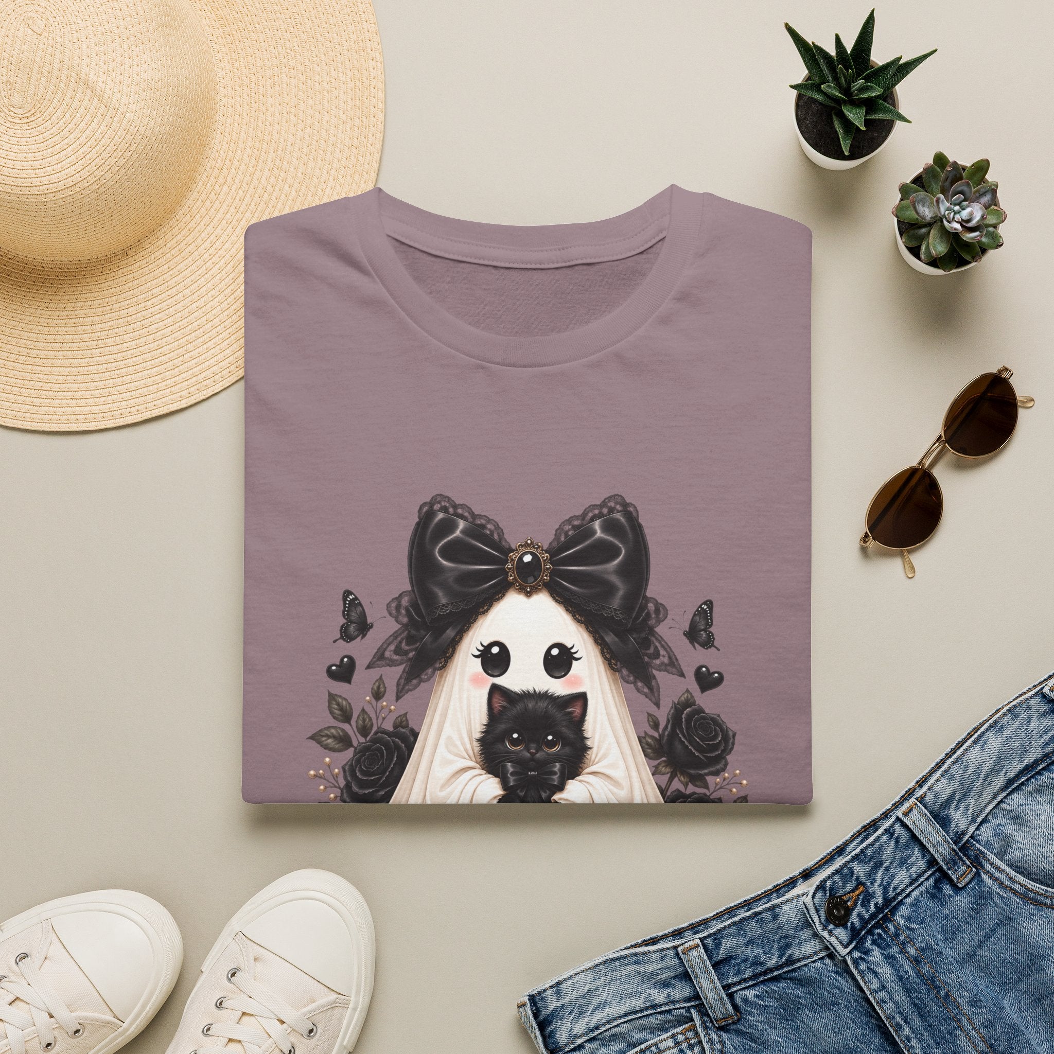 Lace Kitten Ghost Tee - Gildan