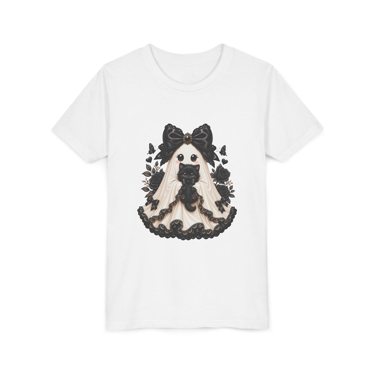 Lace Kitten Ghost Tee - Youth Tee