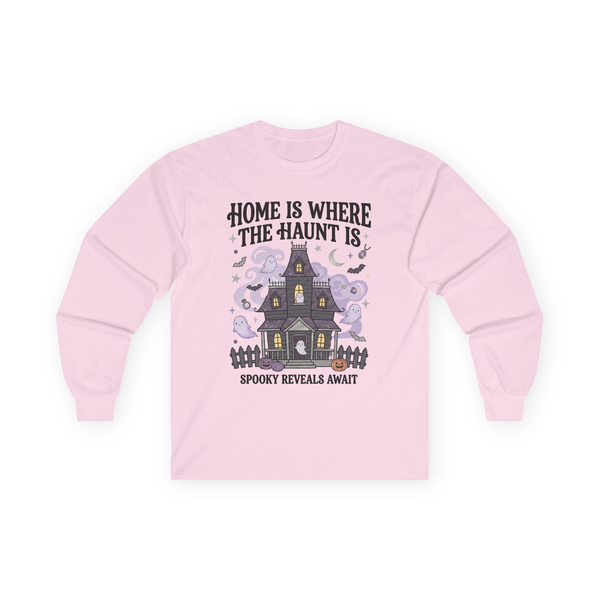Home Is Where The Haunt Is Long Sleeve Tee - Gildan