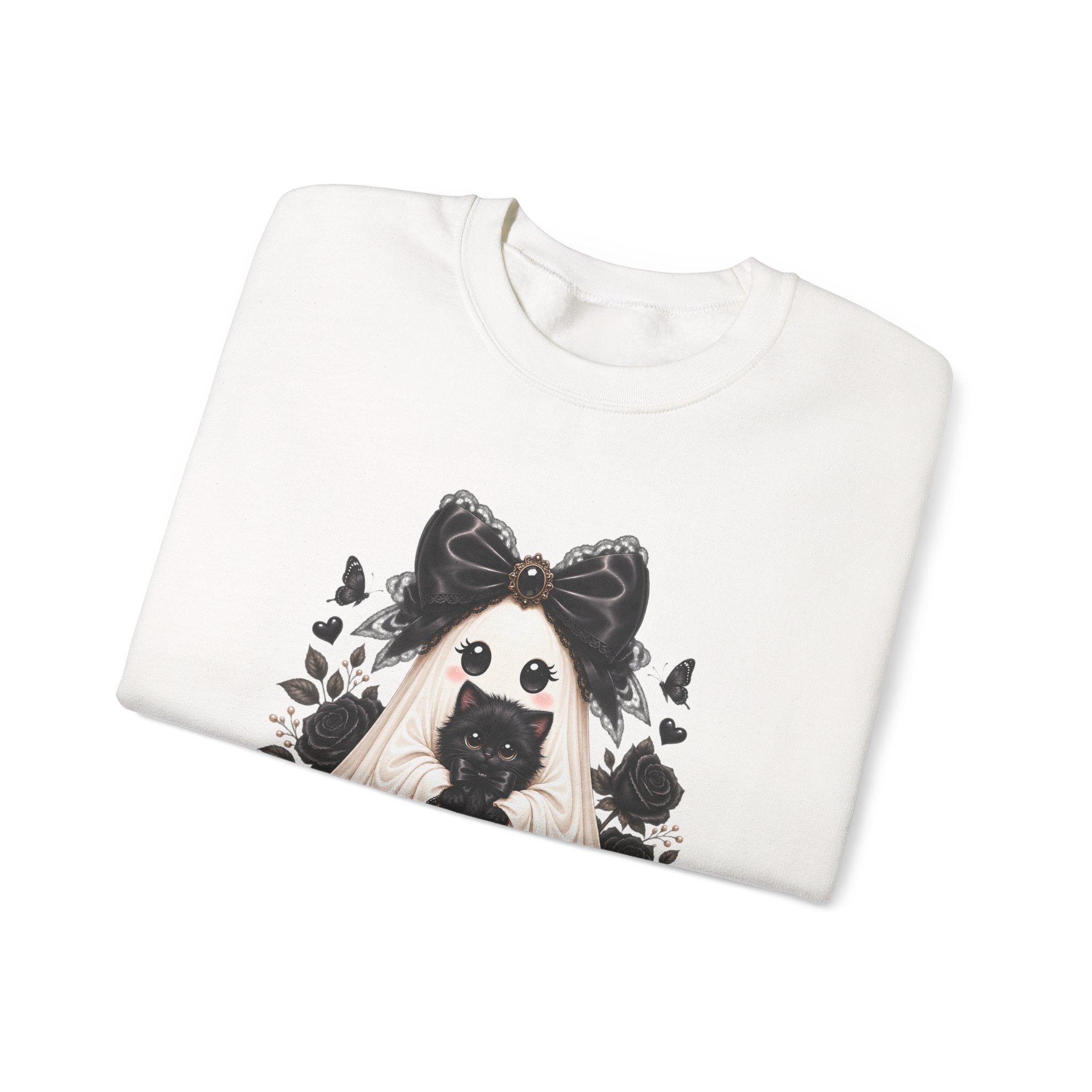Lace Kitten Ghost Sweatshirt - Gildan