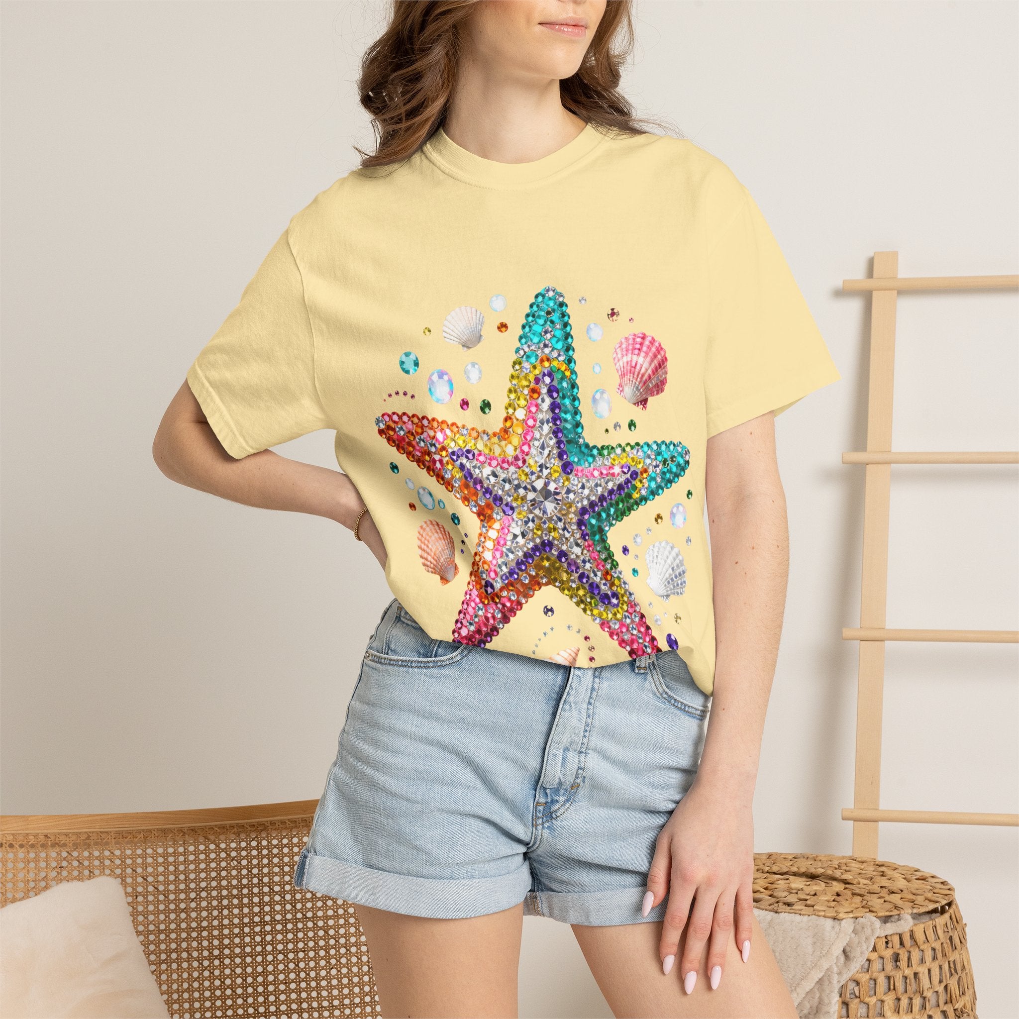 Jeweled Starfish Tee - Comfort Colors