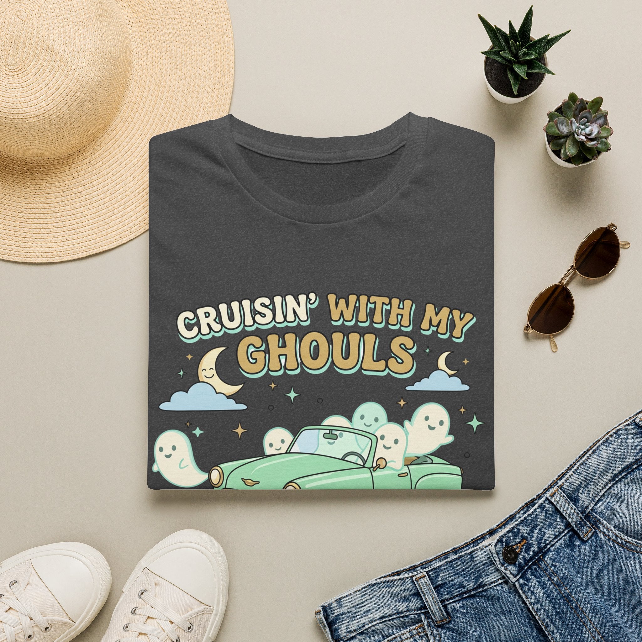 Cruisin' With My Ghouls Tee - Gildan