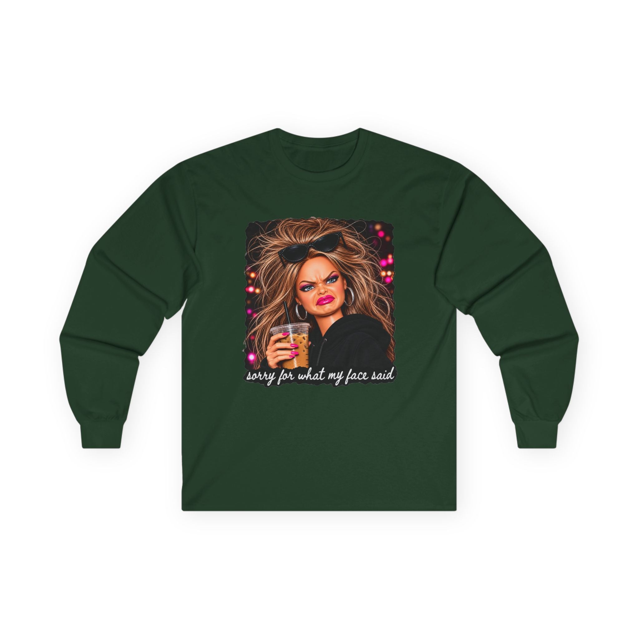 Sorry For What My Face Said Long Sleeve Tee - Gildan