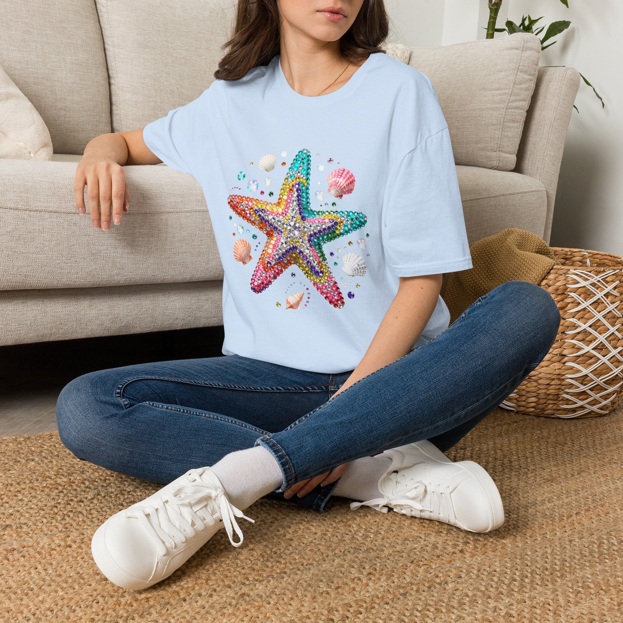 Jeweled Starfish Tee - Gildan