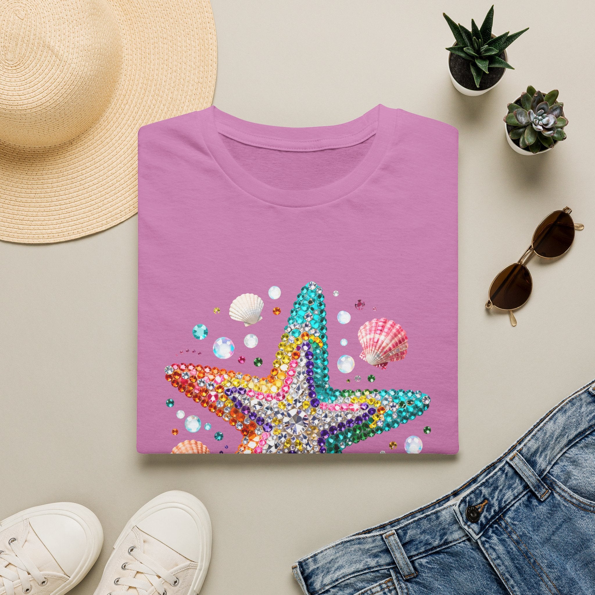 Jeweled Starfish Tee - Gildan