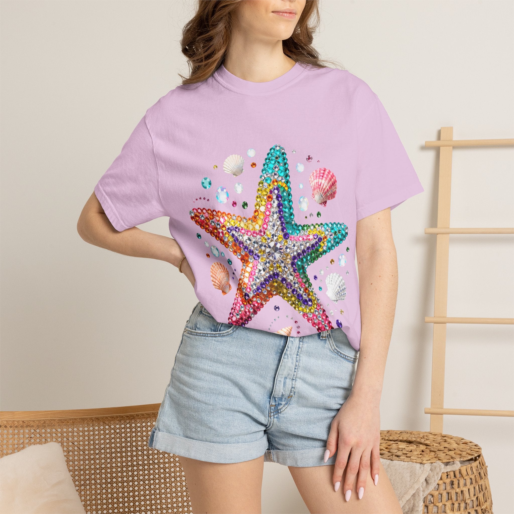 Jeweled Starfish Tee - Comfort Colors