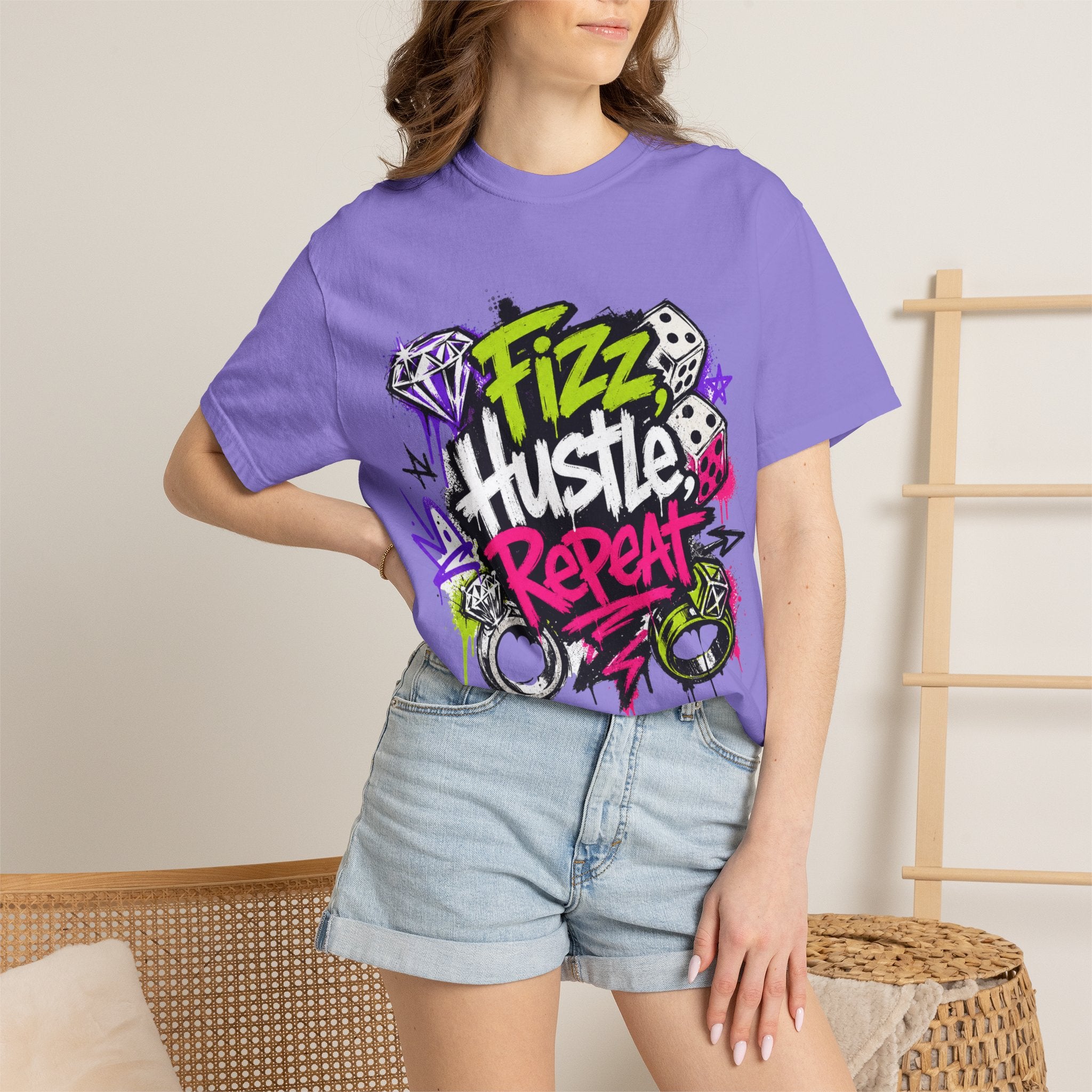 Fizz Hustle Repeat Tee - Comfort Colors