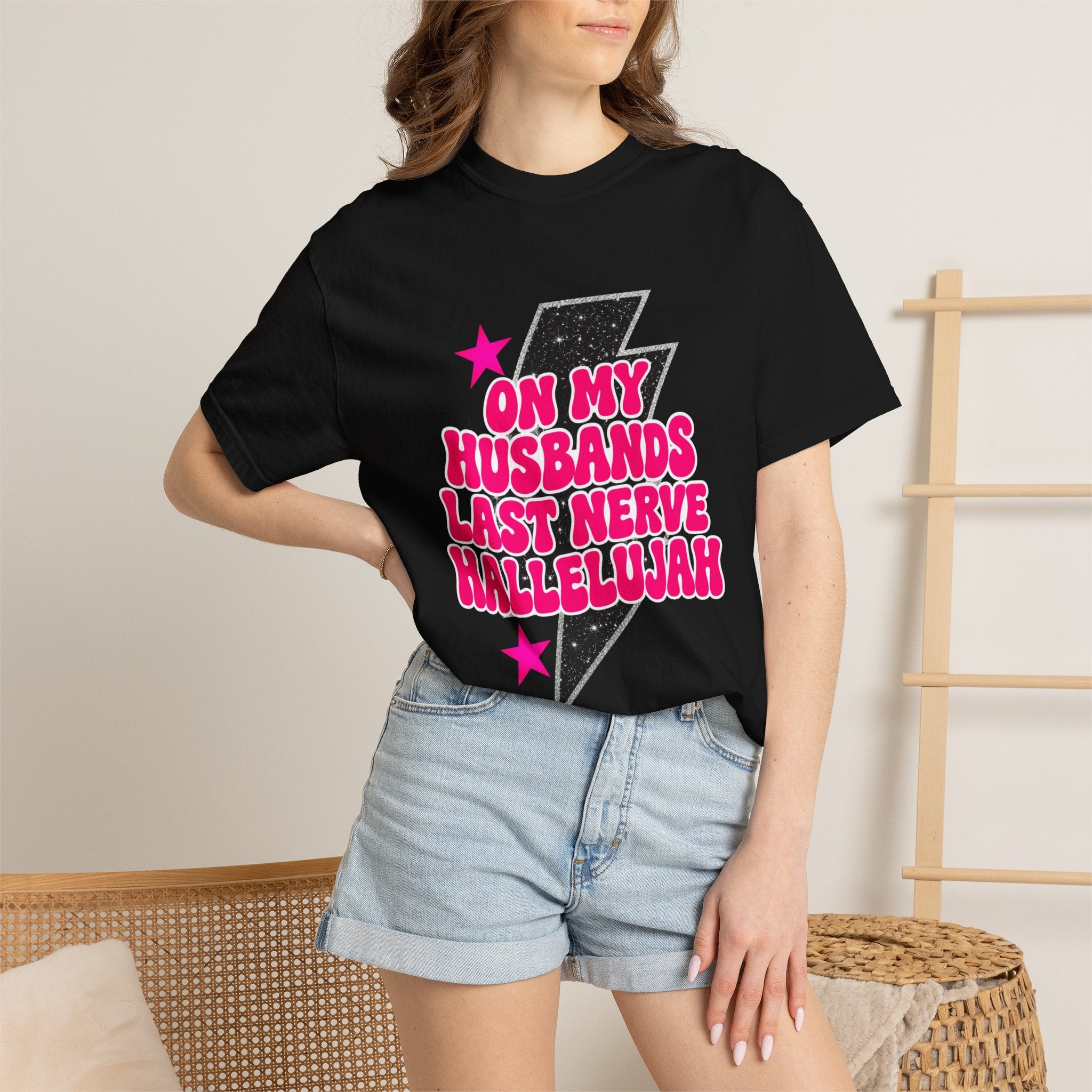 On My Husbands Last Nerve Hallelujah Tee - Comfort Colors