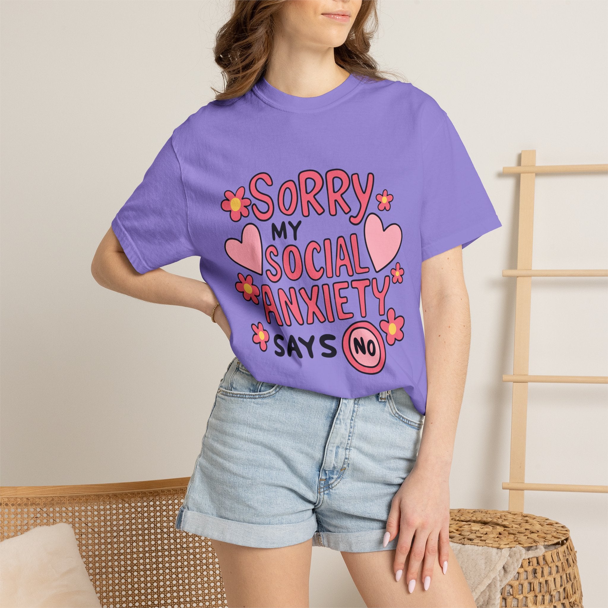 My Social Anxiety Says No Tee - Comfort Colors