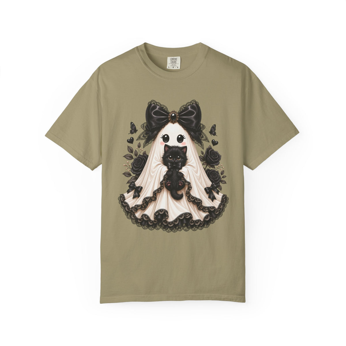 Lace Kitten Ghost Tee - Comfort Colors