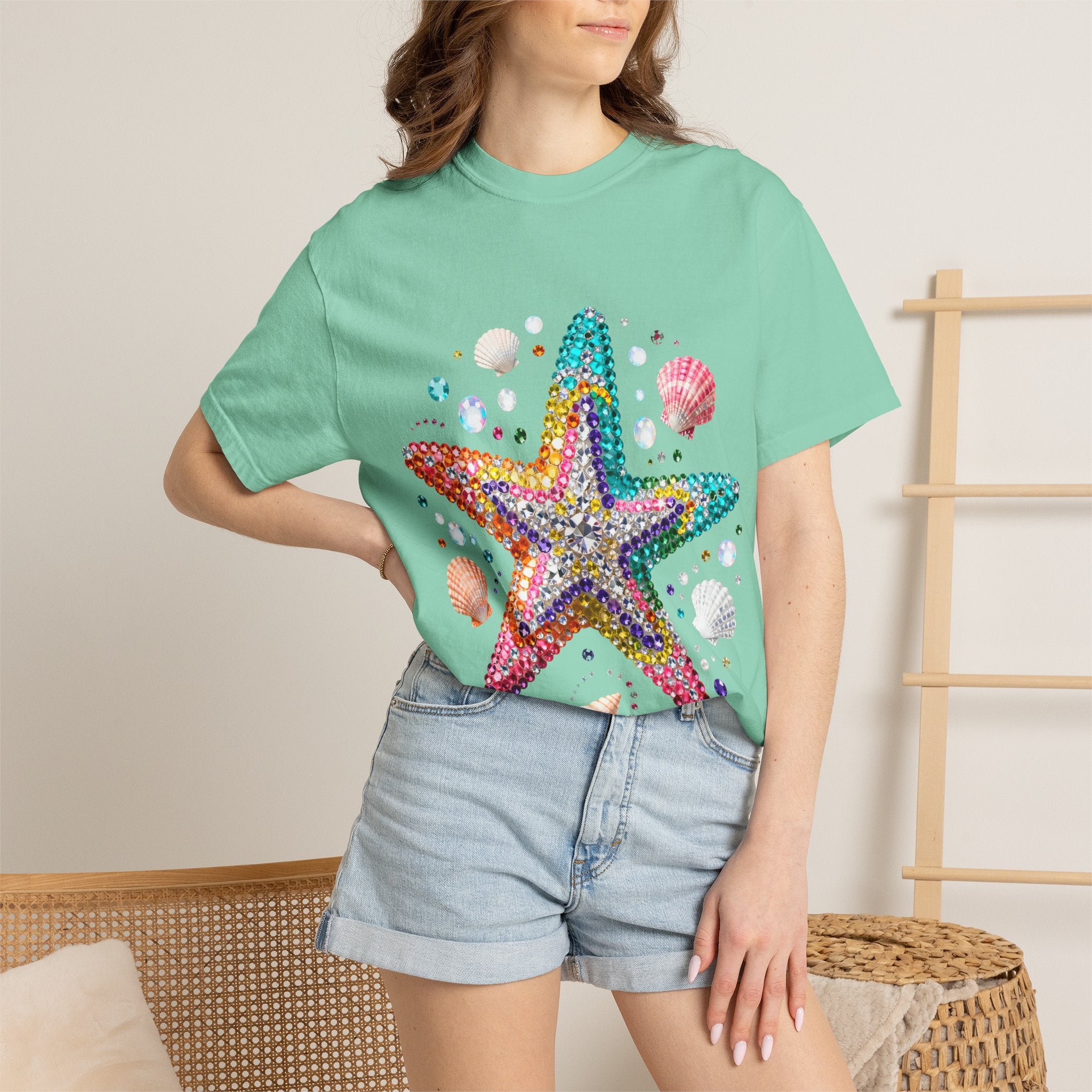 Jeweled Starfish Tee - Comfort Colors