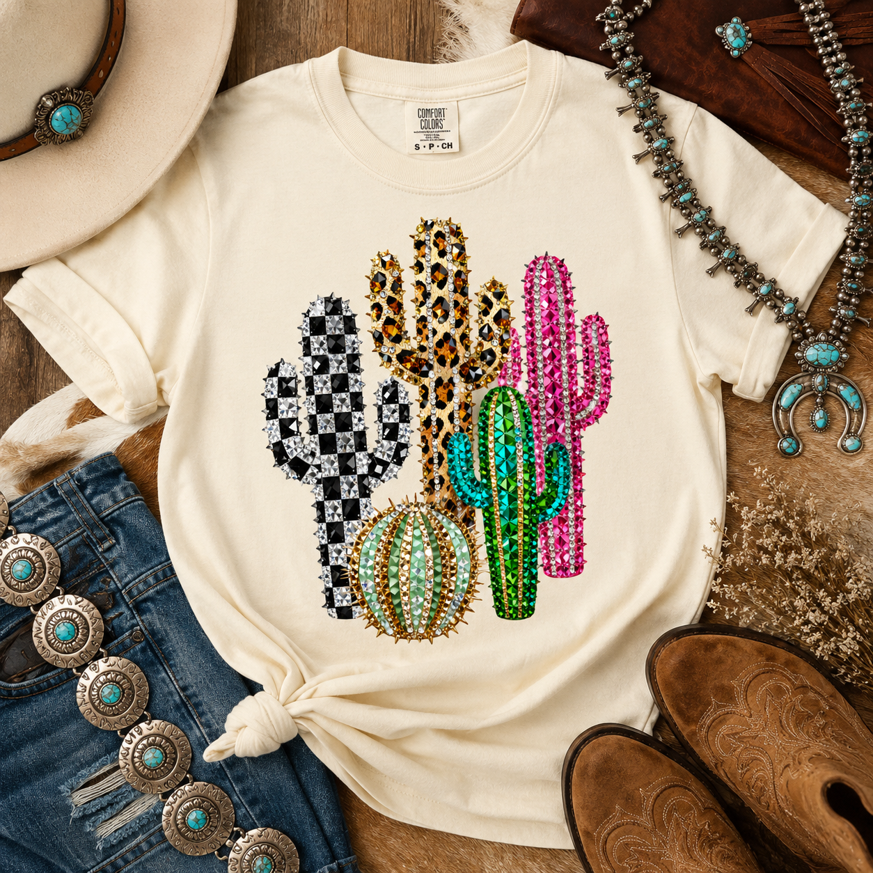 The Jeweled Cactus Tee - Comfort Colors
