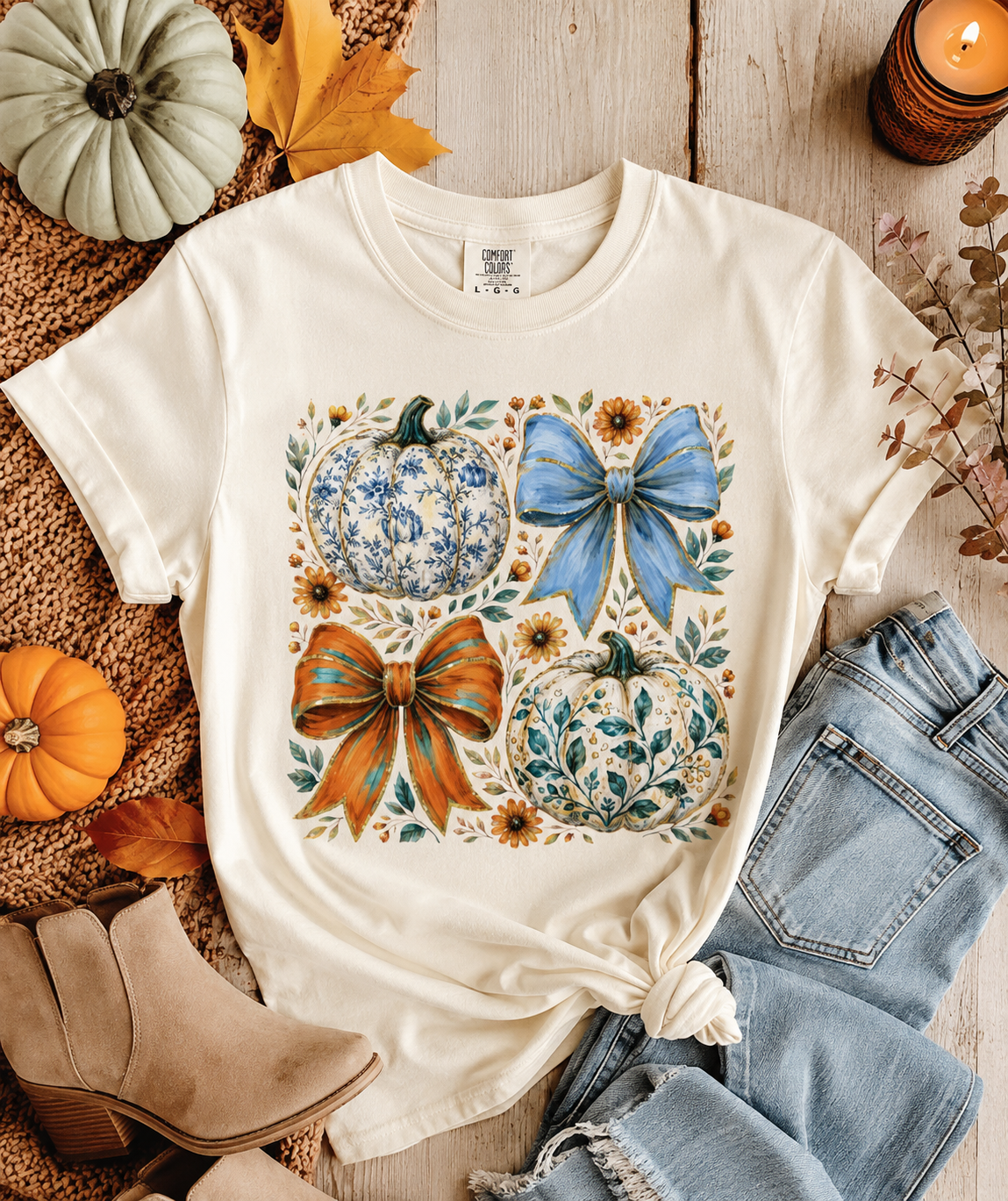 Cozy Autumn Pumpkin Tee - Comfort Colors