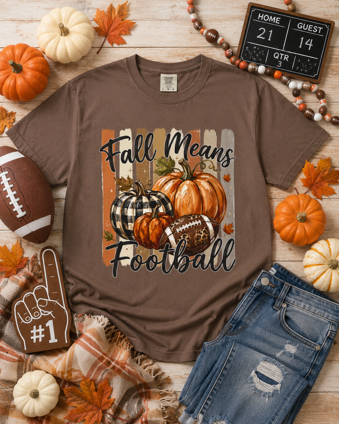 Fall Means Football Tee - Comfort Colors