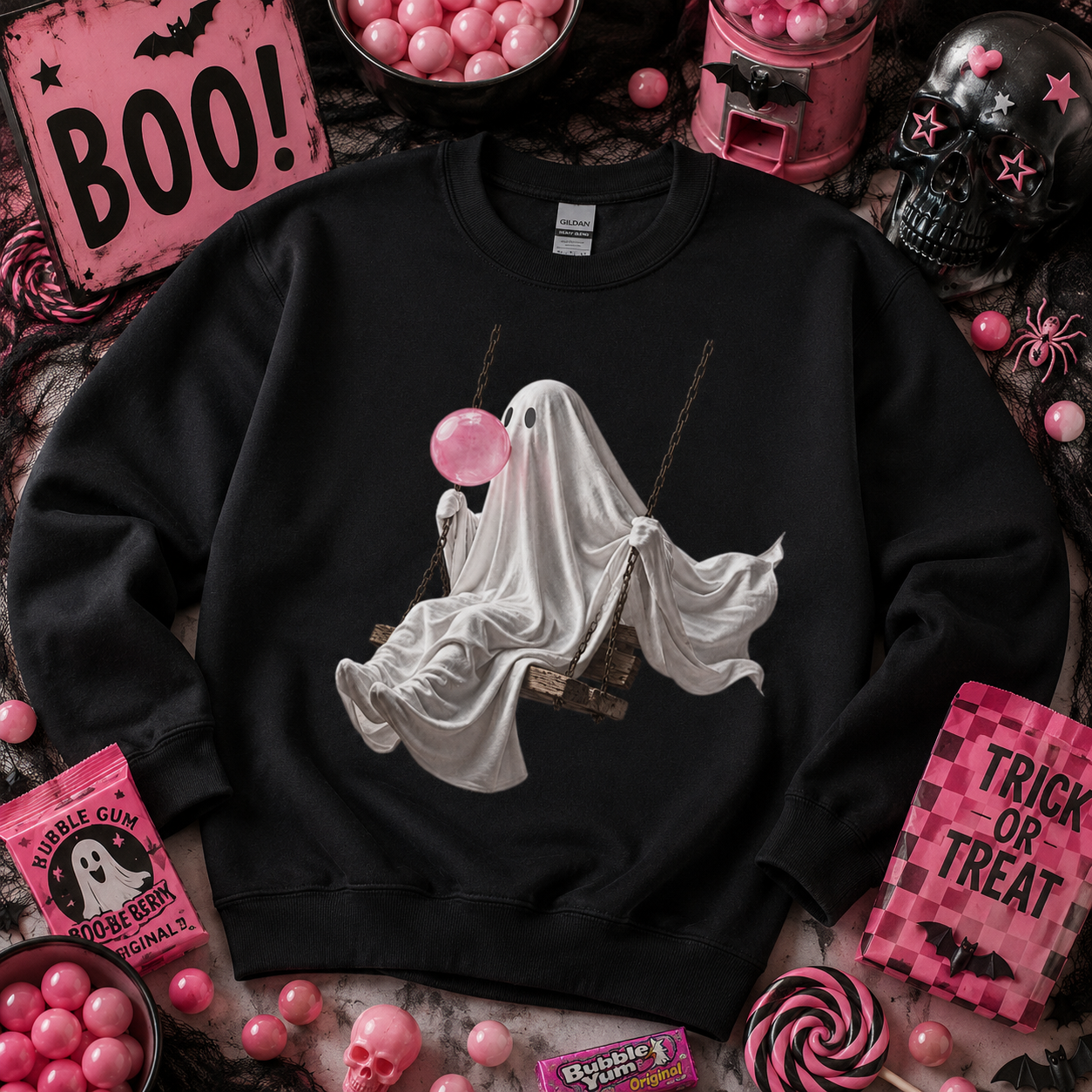 Bubblegum Ghost Sweatshirt - Gildan