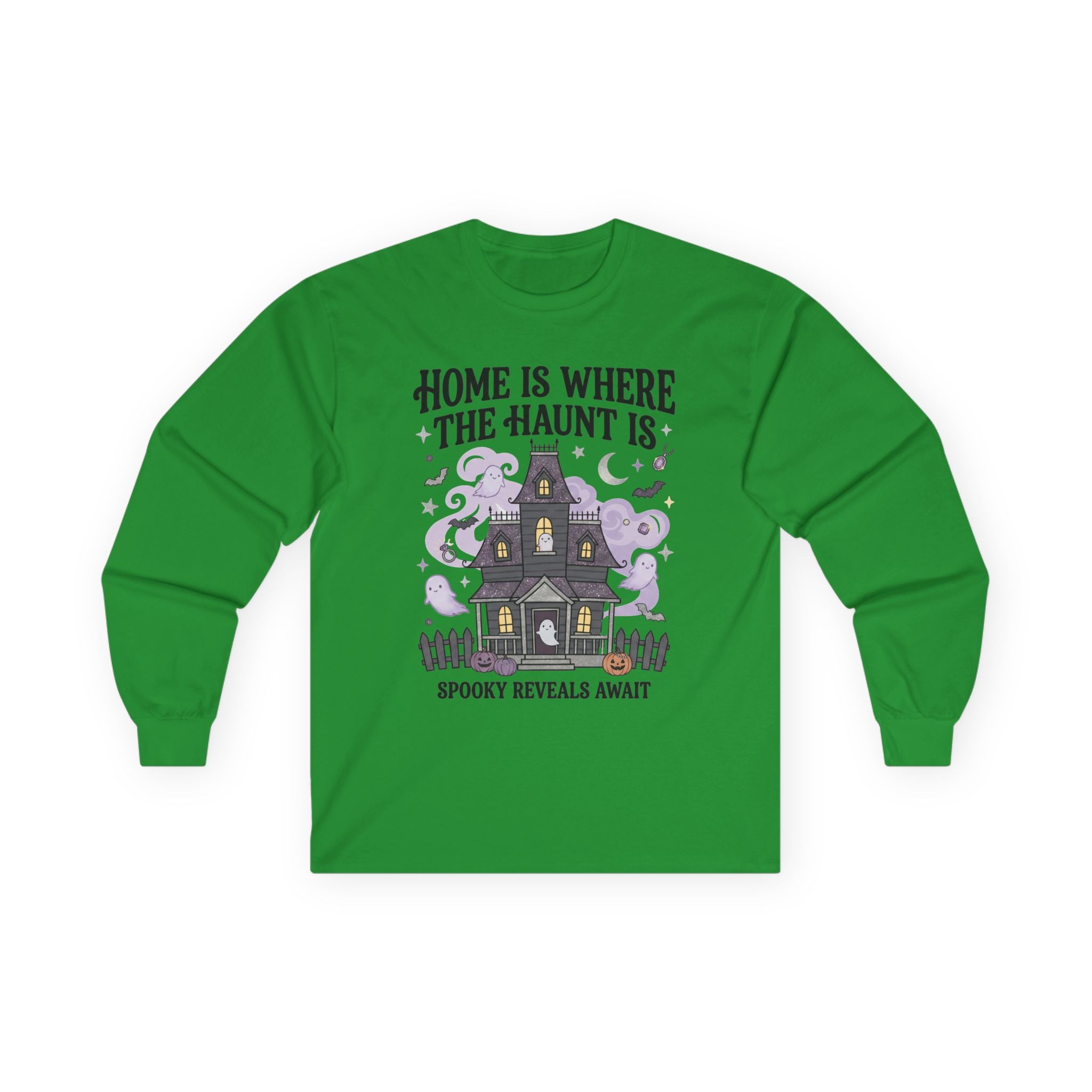 Home Is Where The Haunt Is Long Sleeve Tee - Gildan
