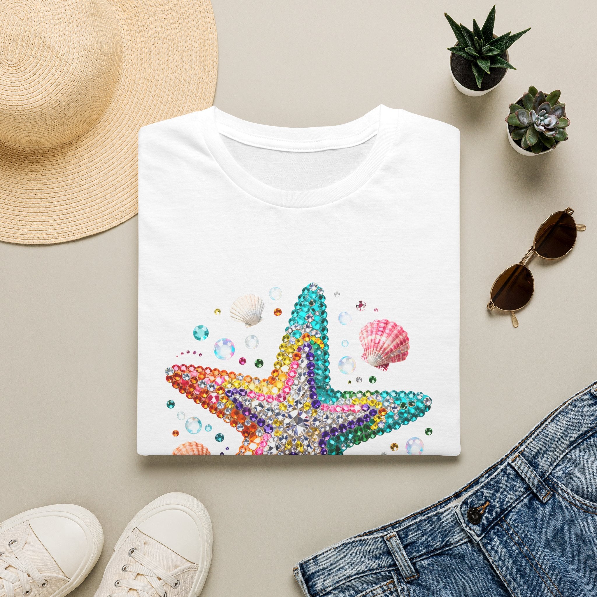 Jeweled Starfish Tee - Gildan