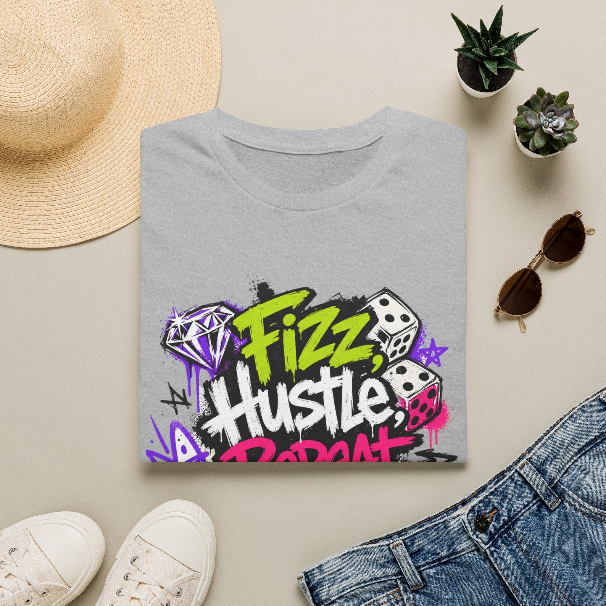 Fizz Hustle Repeat Tee - Gildan
