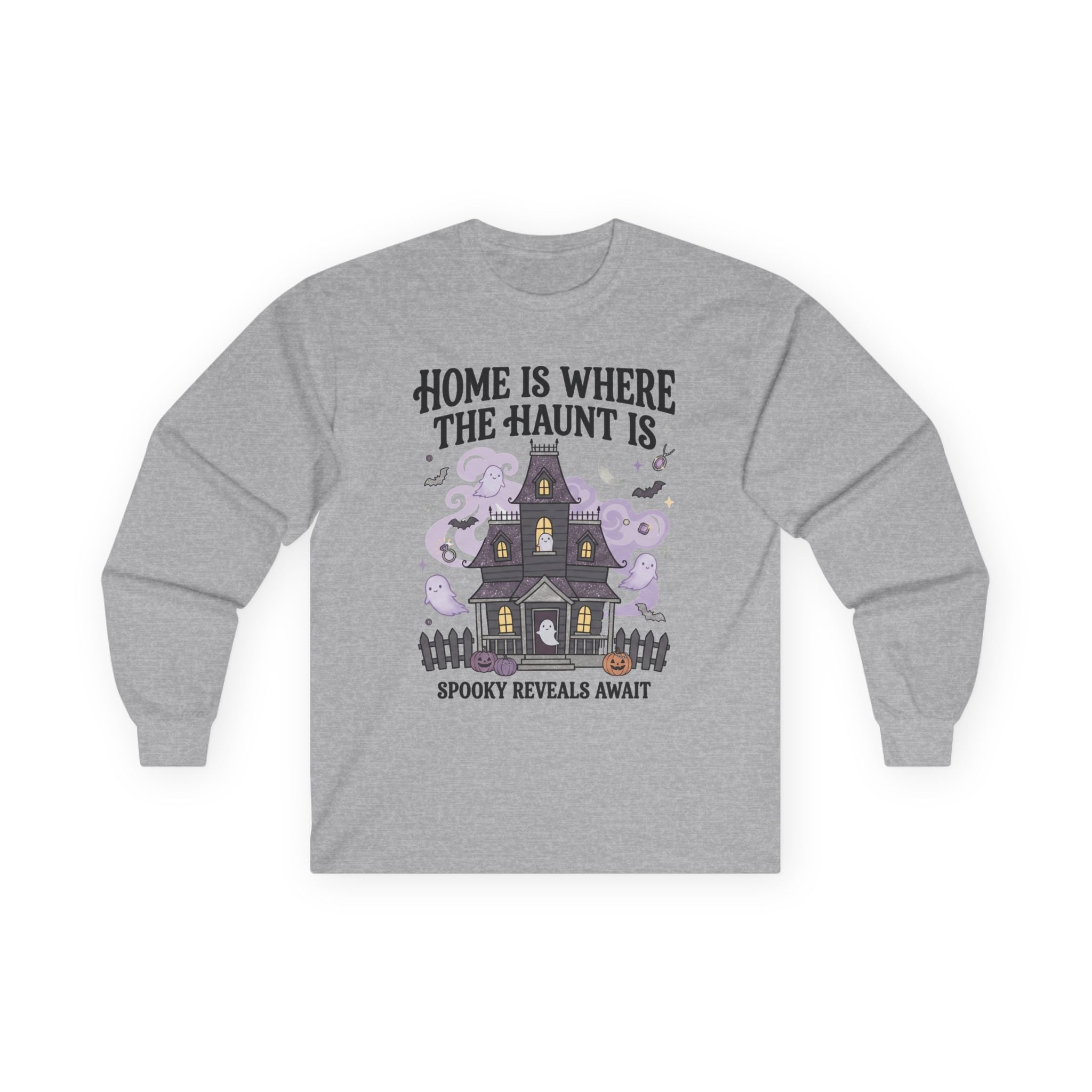 Home Is Where The Haunt Is Long Sleeve Tee - Gildan