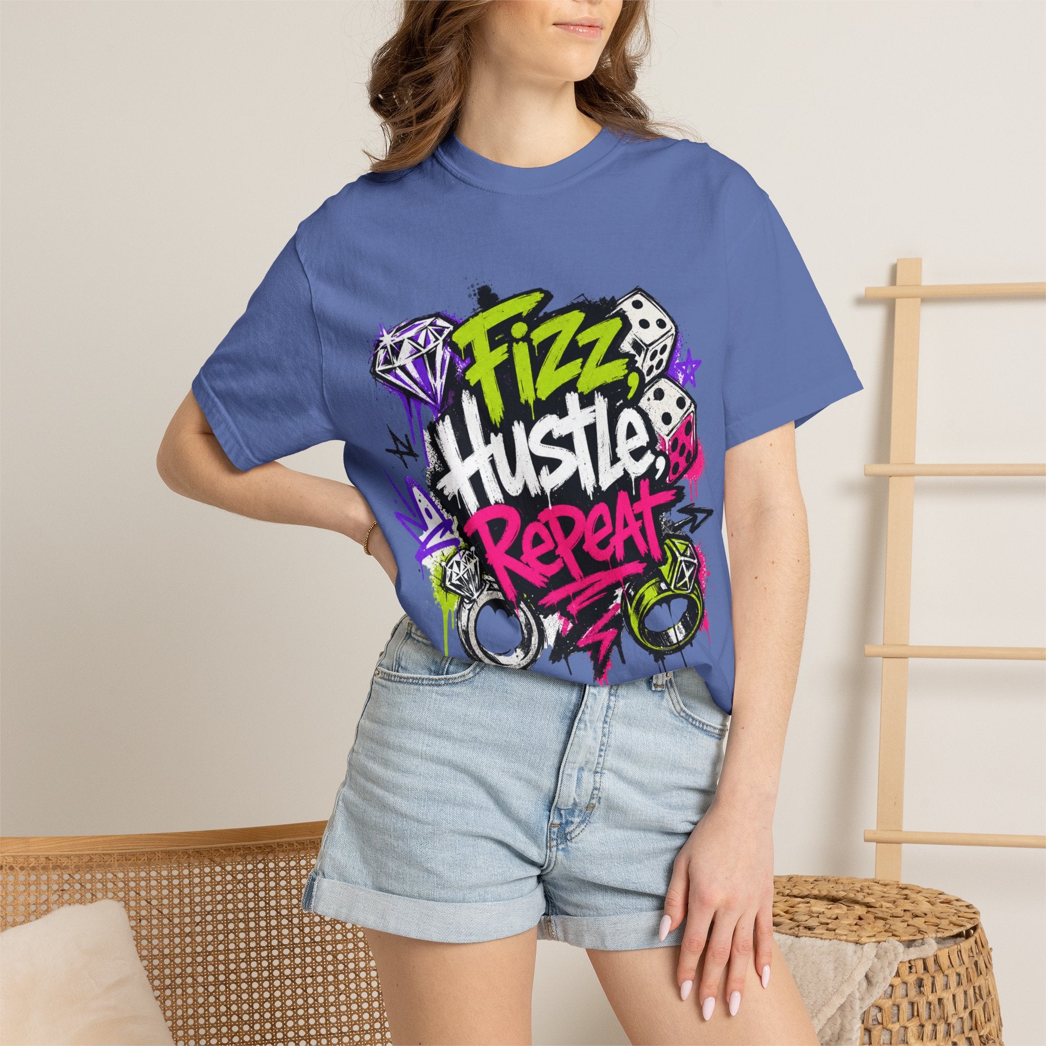 Fizz Hustle Repeat Tee - Comfort Colors