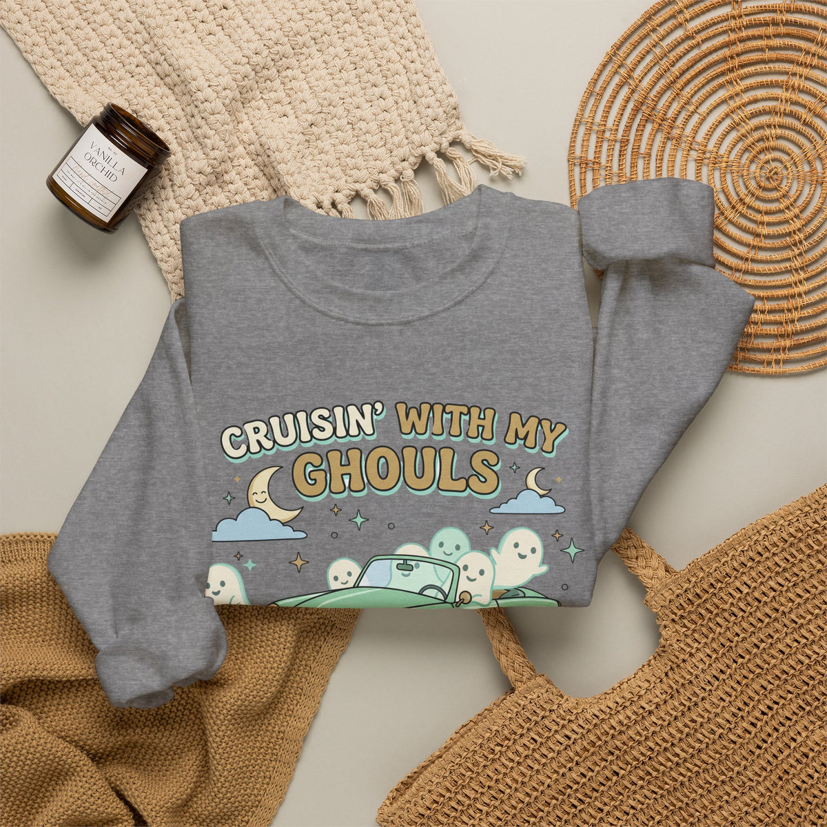 Cruisin' With My Ghouls Sweatshirt - Gildan