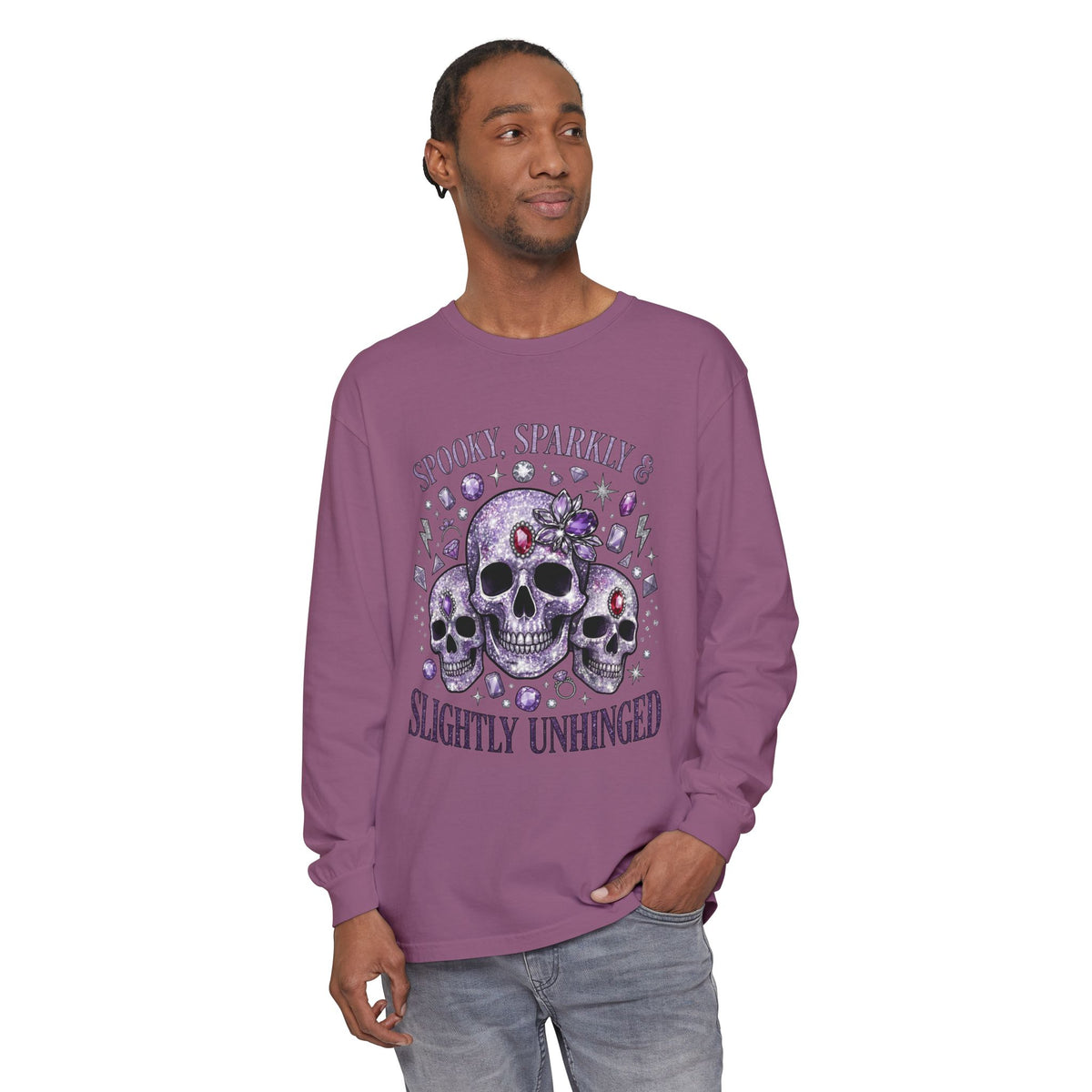 Spooky and Sparkly Long Sleeve Tee - Comfort Colors
