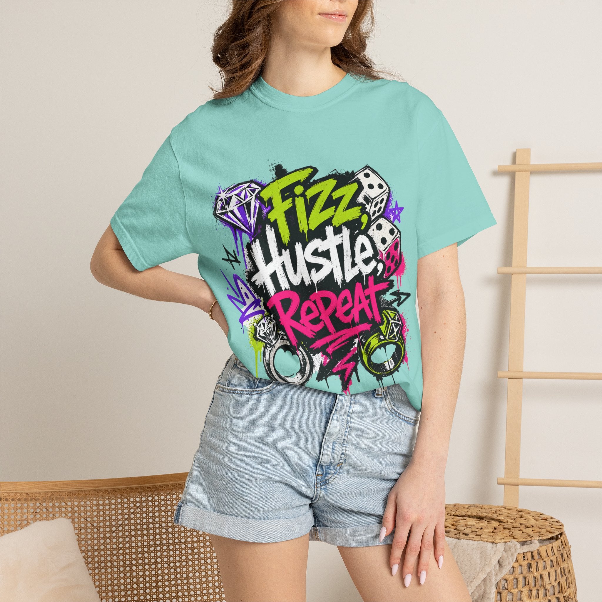 Fizz Hustle Repeat Tee - Comfort Colors