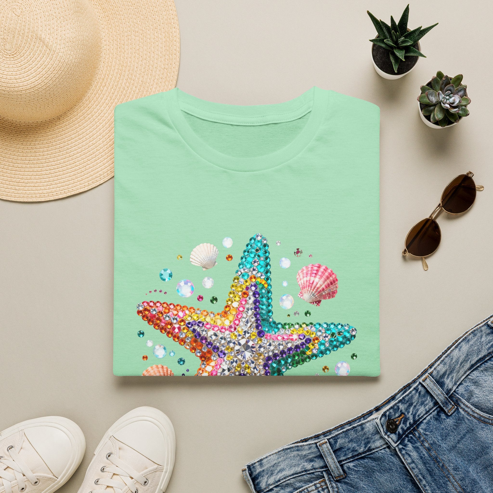 Jeweled Starfish Tee - Gildan