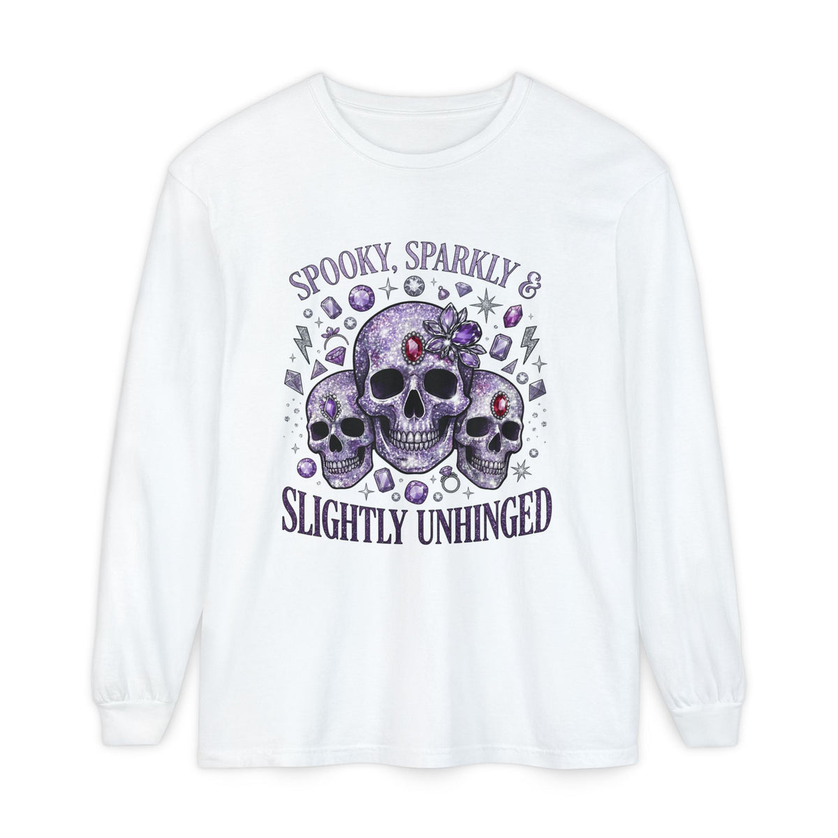 Spooky and Sparkly Long Sleeve Tee - Comfort Colors