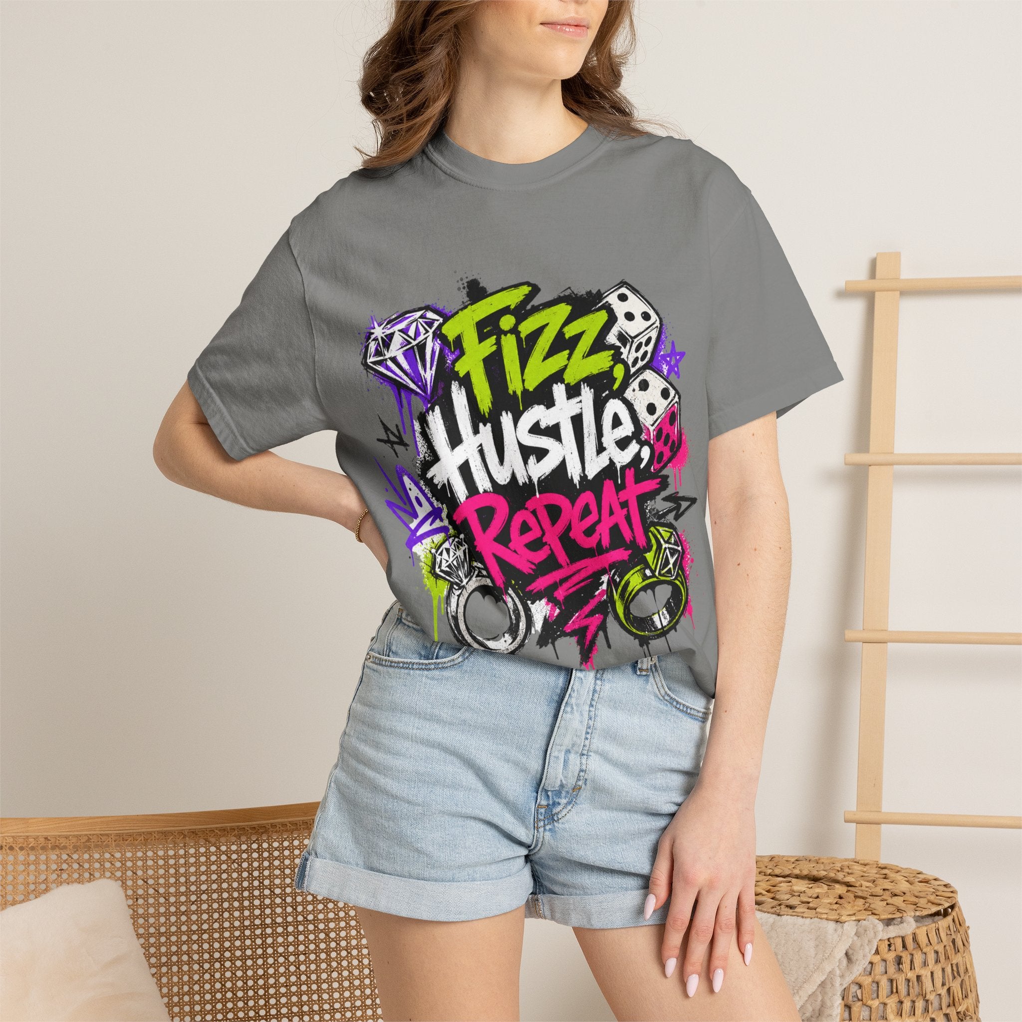 Fizz Hustle Repeat Tee - Comfort Colors