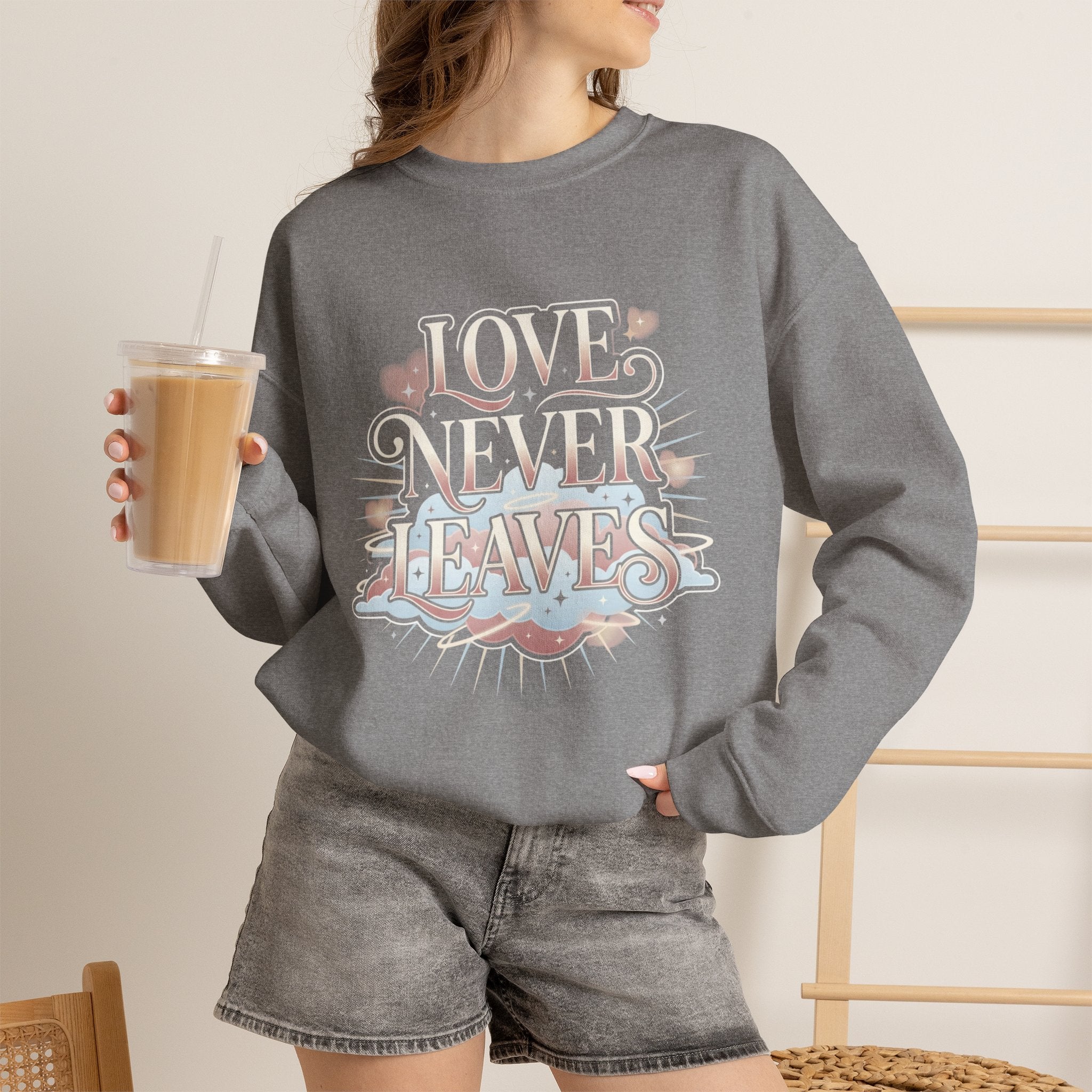 Love Never Leaves Sweatshirt - Gildan