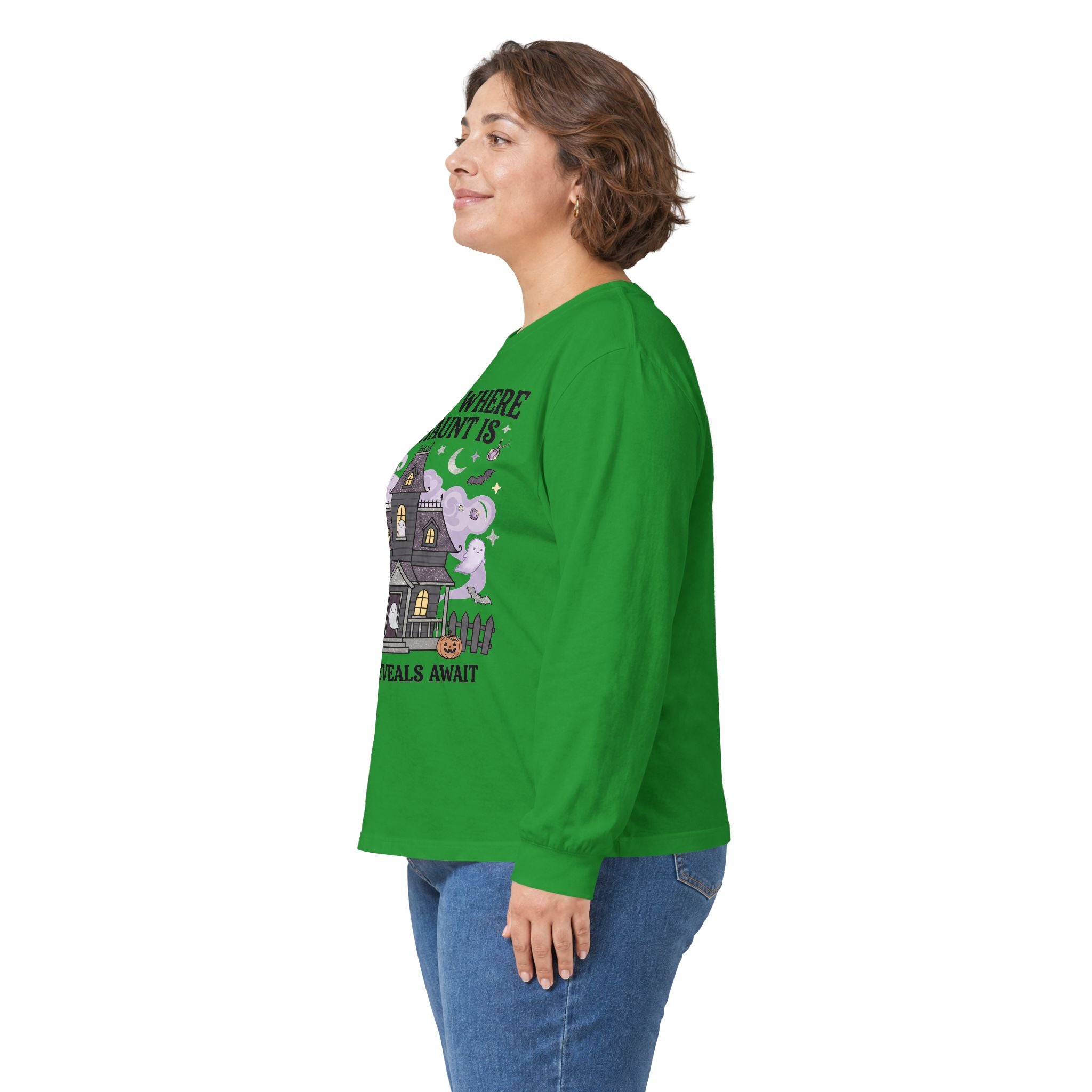 Home Is Where The Haunt Is Long Sleeve Tee - Gildan