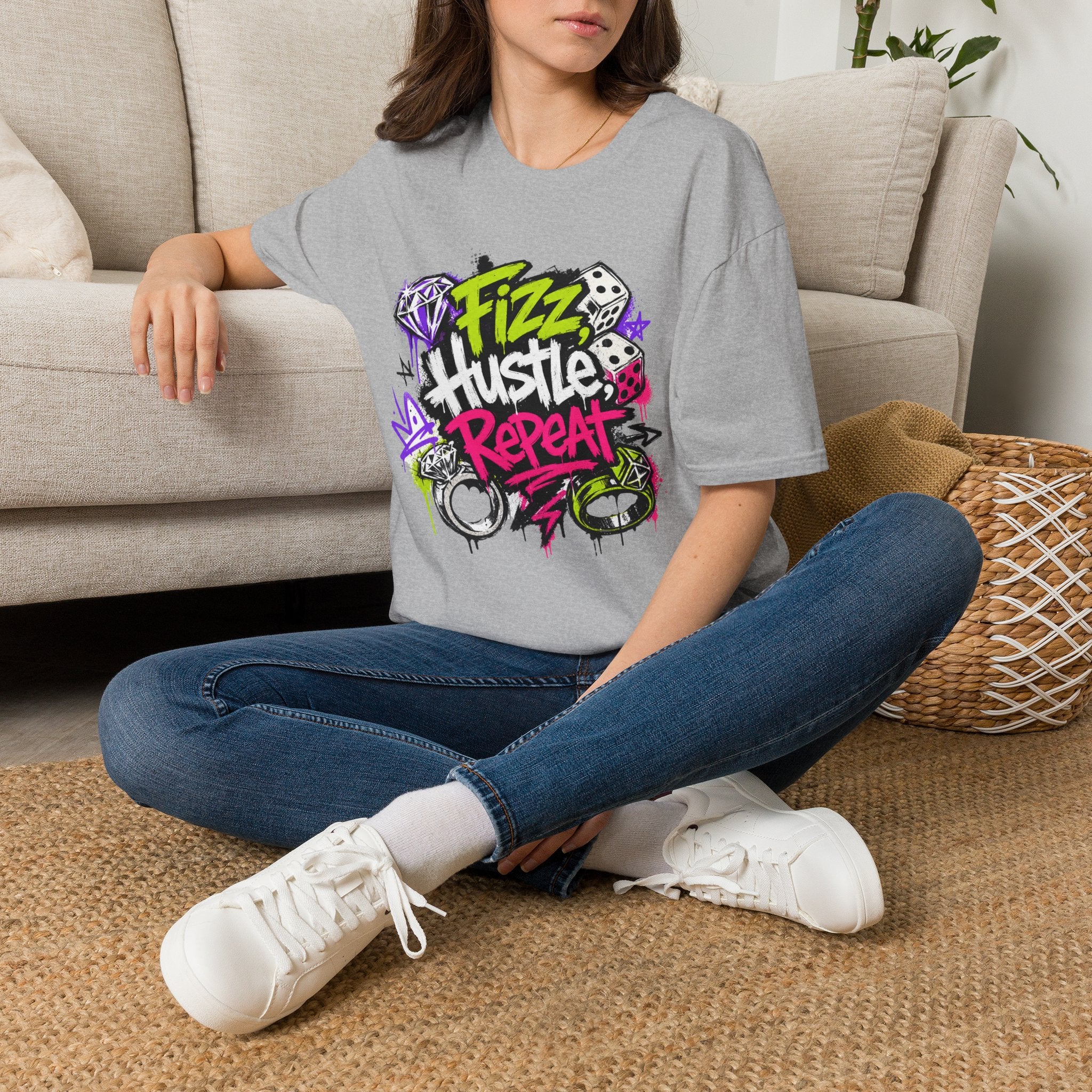 Fizz Hustle Repeat Tee - Gildan