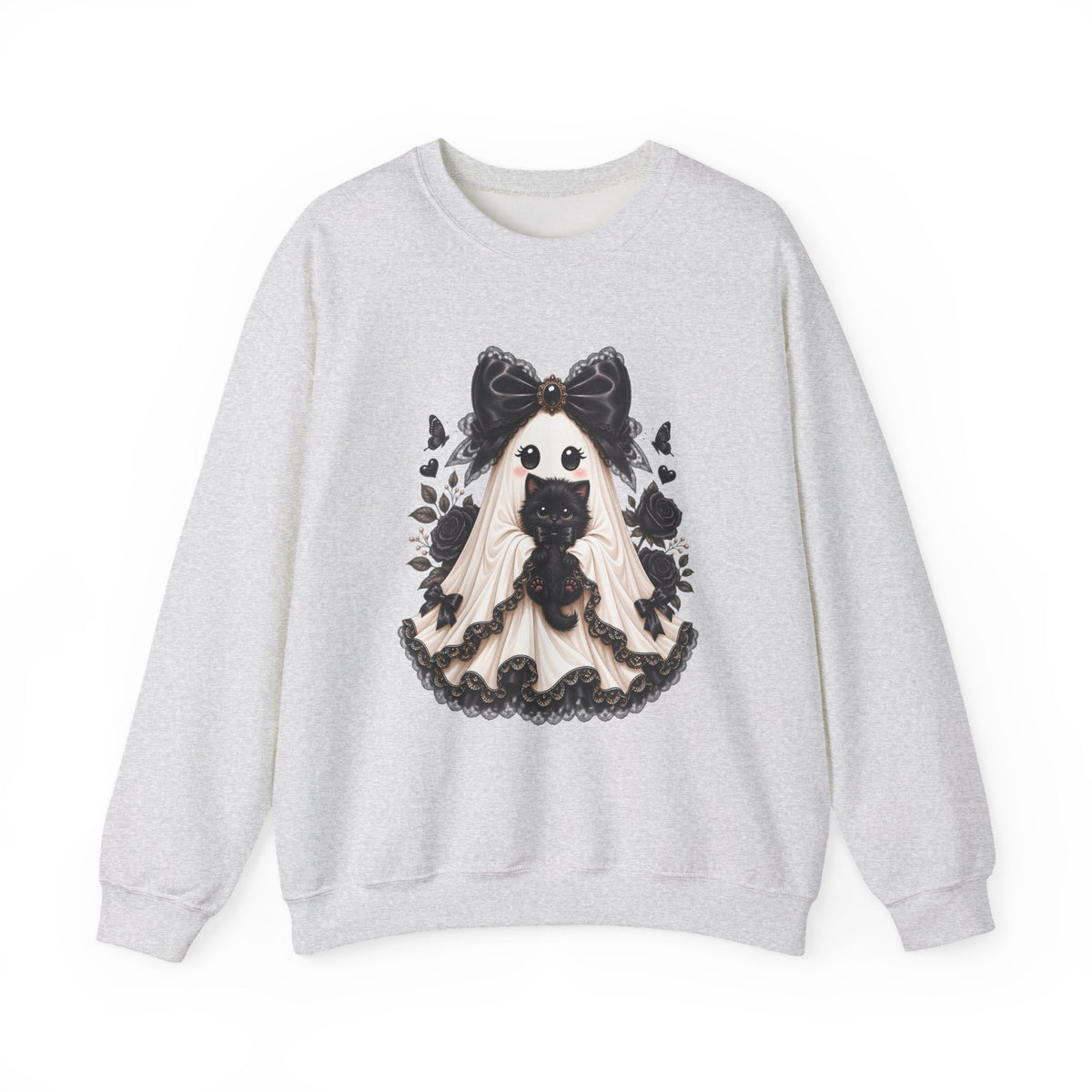 Lace Kitten Ghost Sweatshirt - Gildan