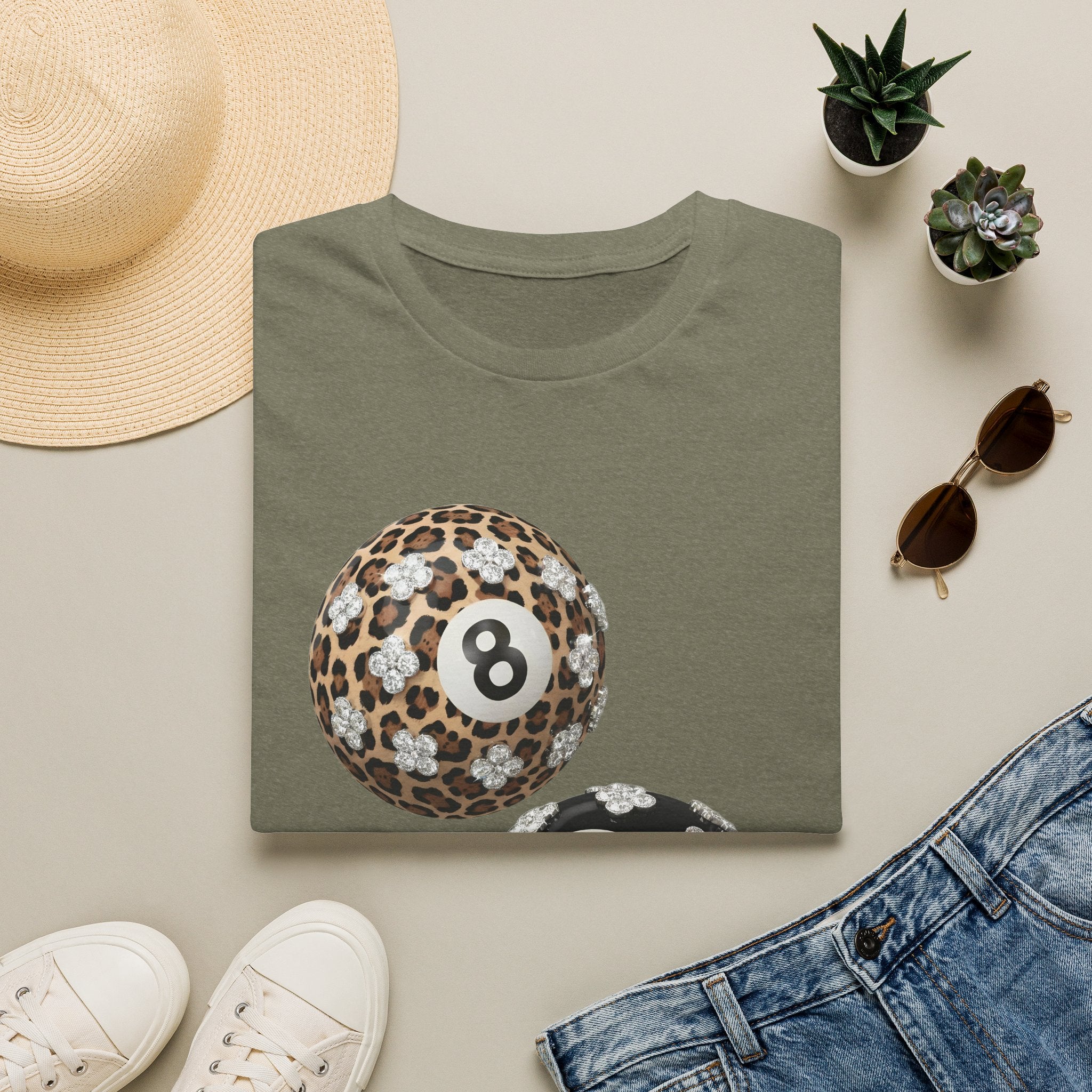 Jeweled Lucky 8 Ball Tee - Gildan