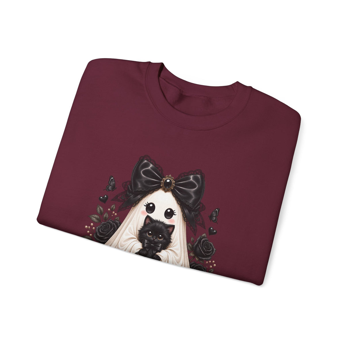 Lace Kitten Ghost Sweatshirt - Gildan