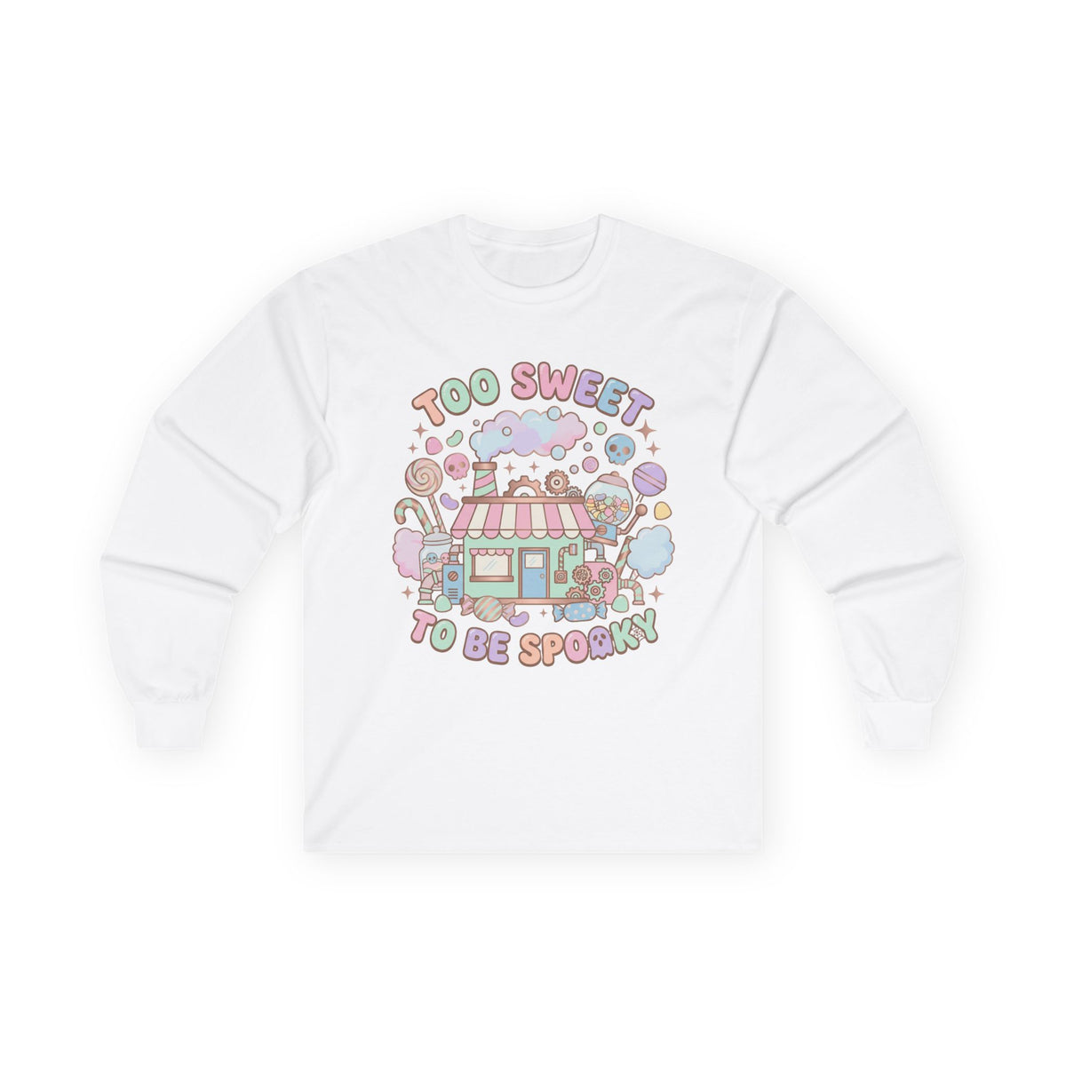 Too Sweet To Be Spooky Long Sleeve Tee - Gildan