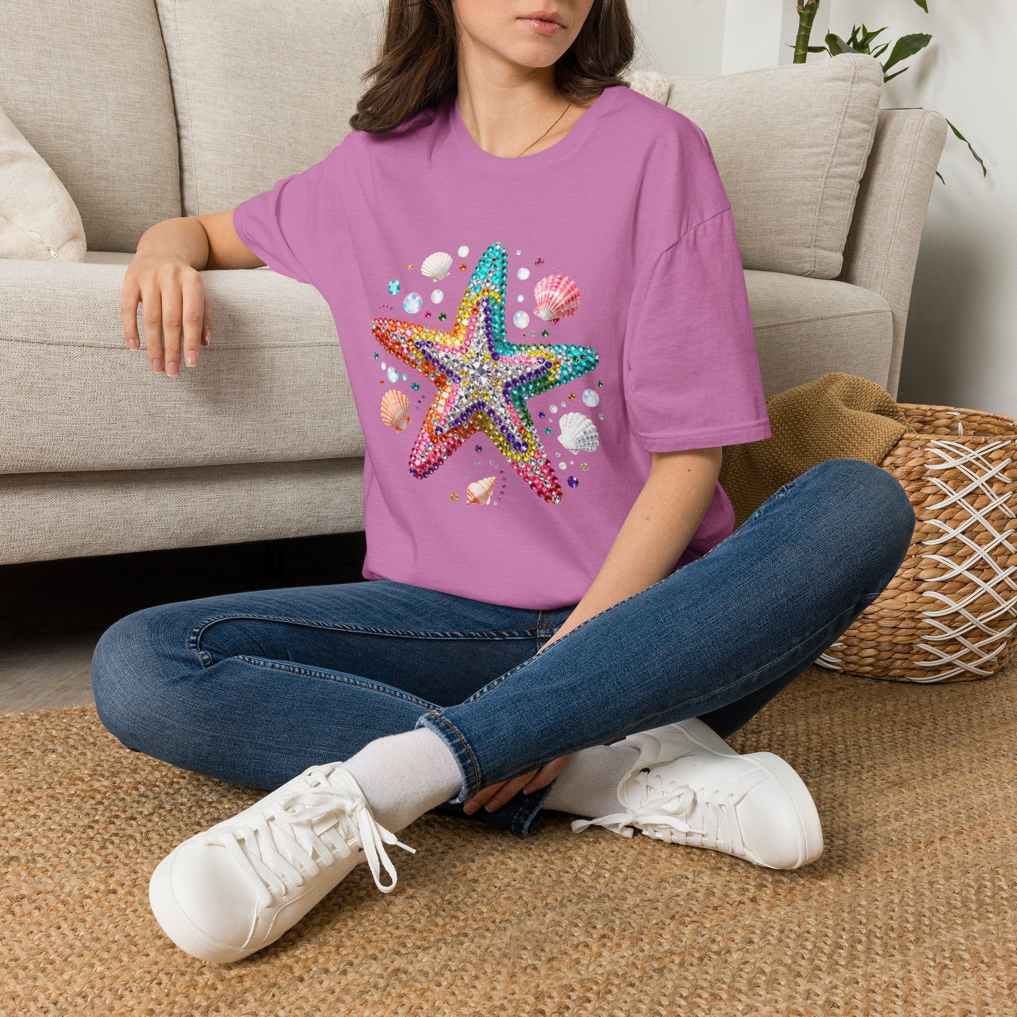Jeweled Starfish Tee - Gildan