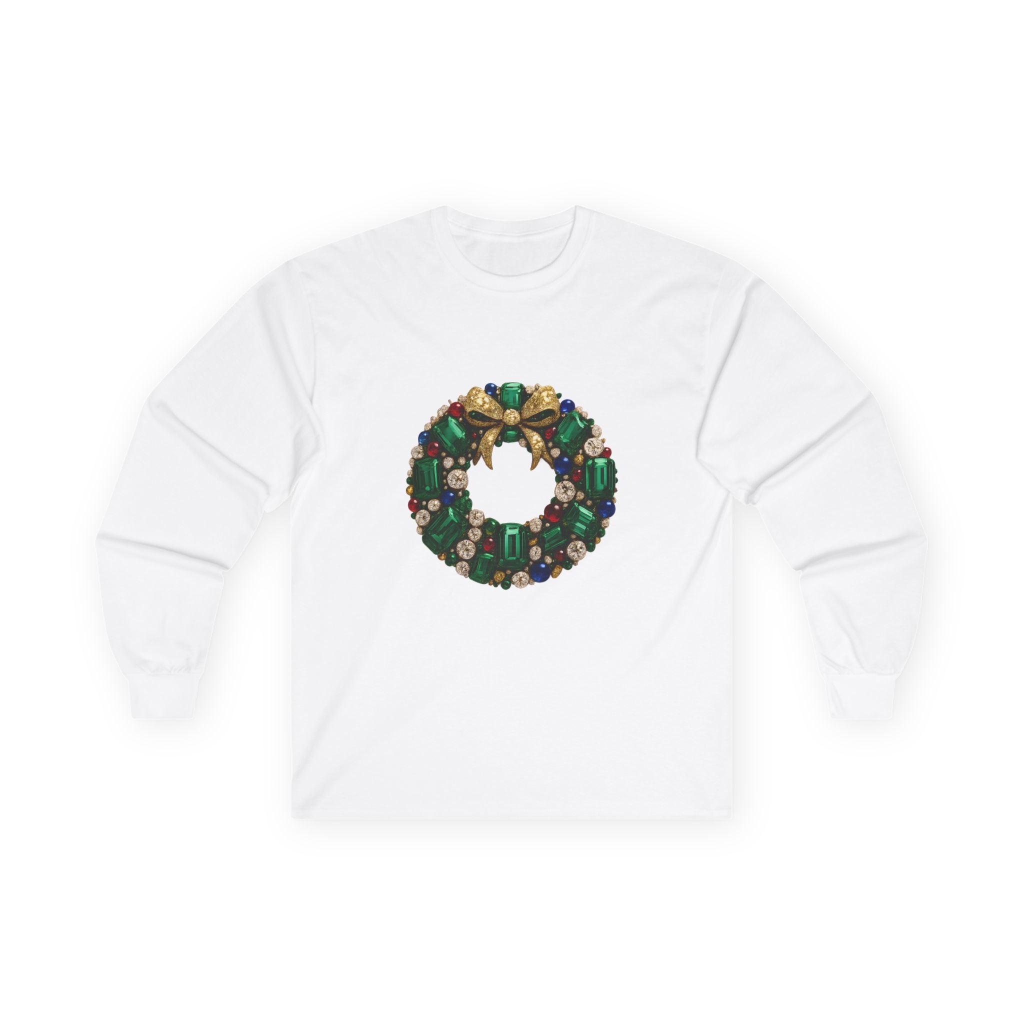 Holiday Wreath Gemstone Long Sleeve Tee