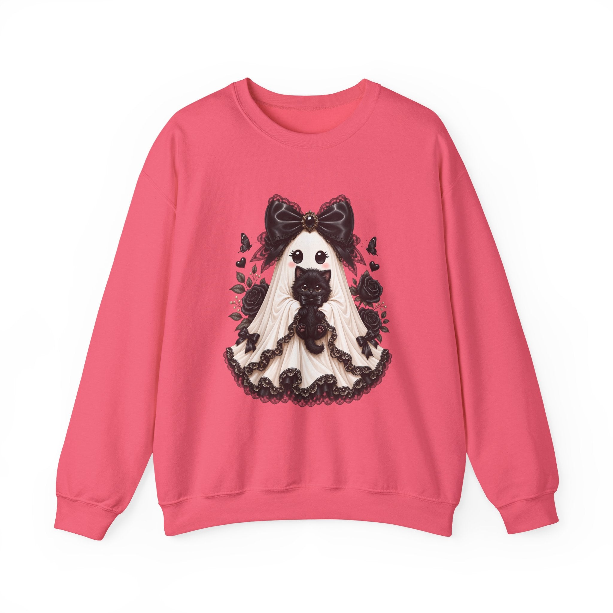 Lace Kitten Ghost Sweatshirt - Gildan
