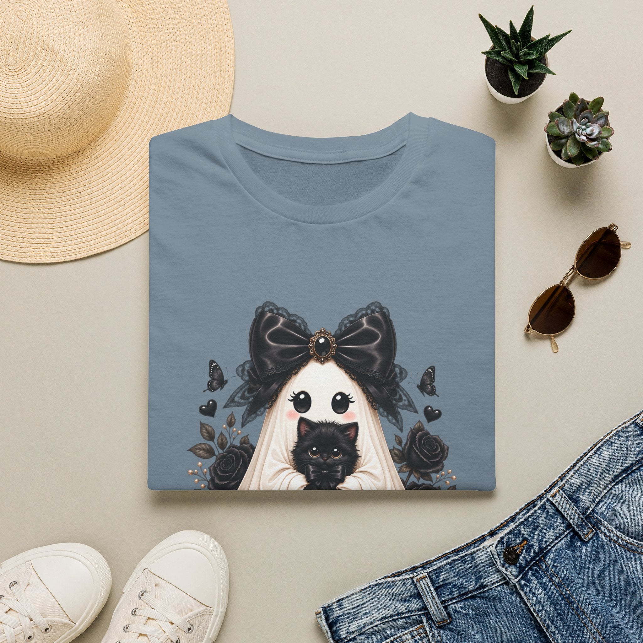 Lace Kitten Ghost Tee - Gildan