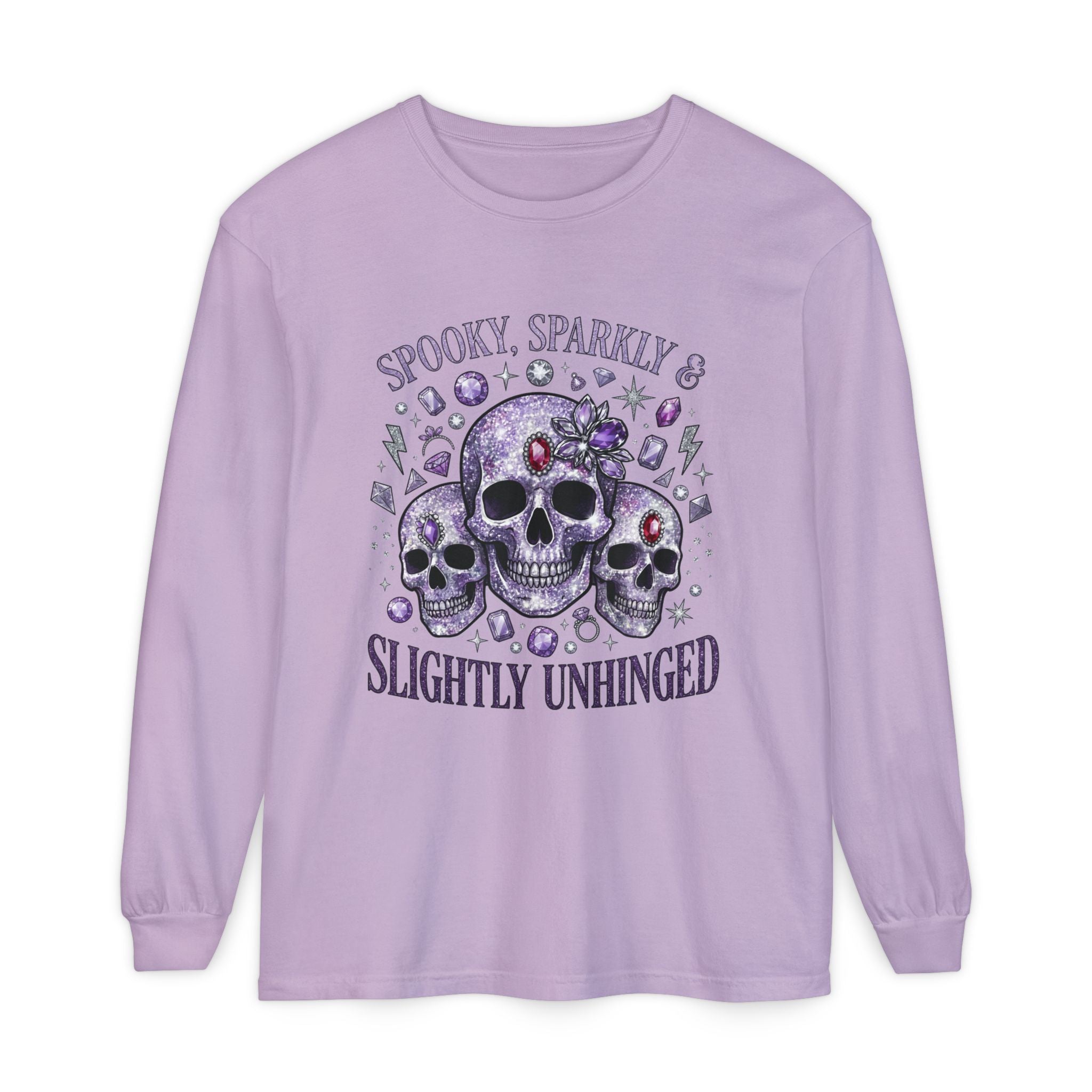 Spooky and Sparkly Long Sleeve Tee - Comfort Colors