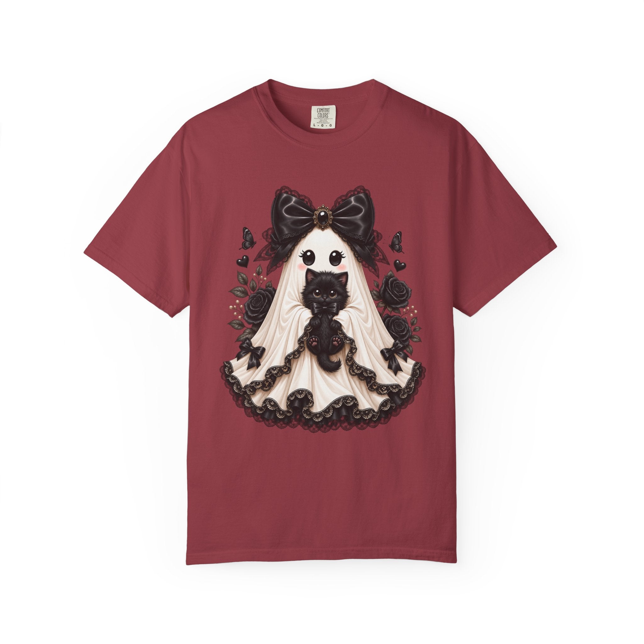 Lace Kitten Ghost Tee - Comfort Colors