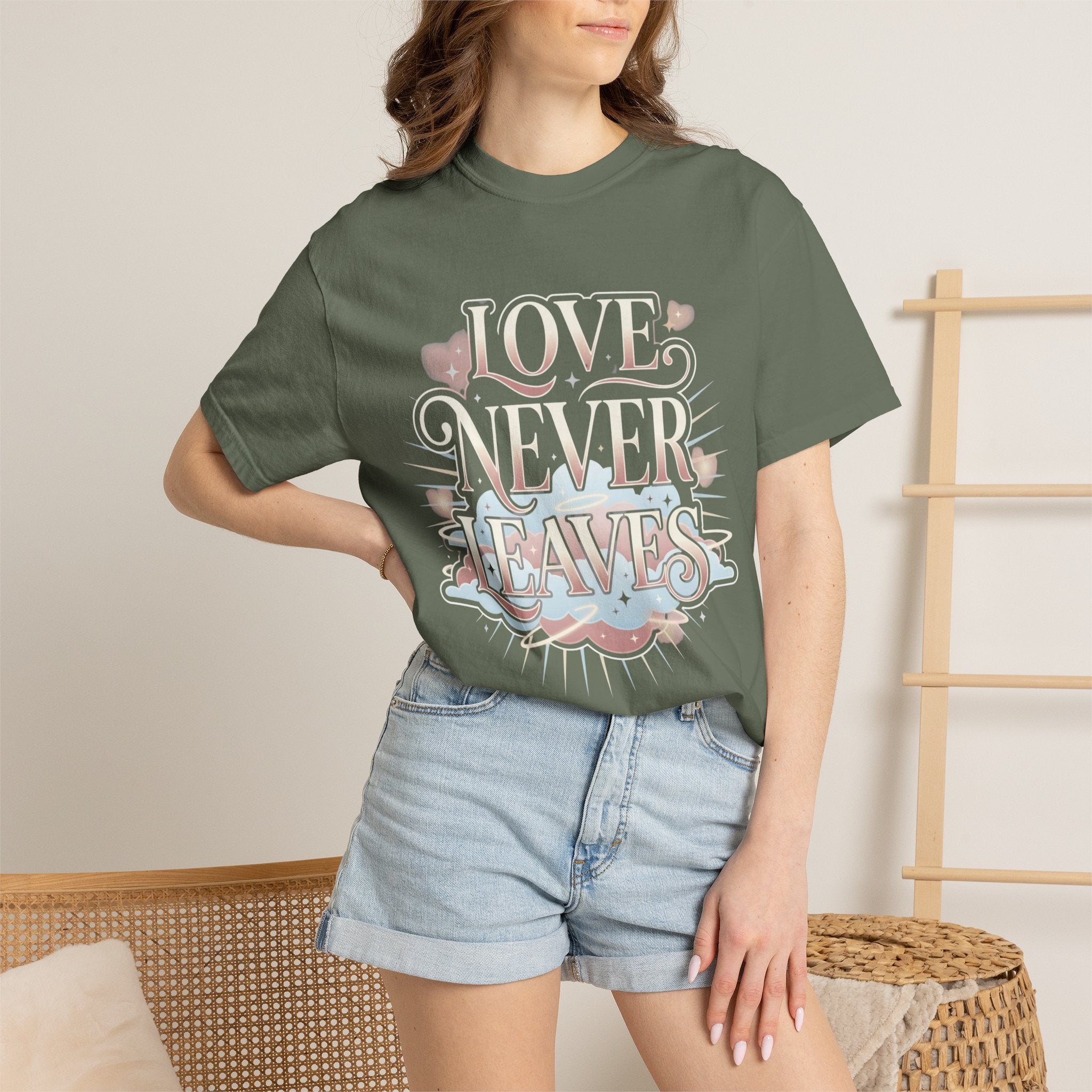 Love Never Leaves Tee - Comfort Colors