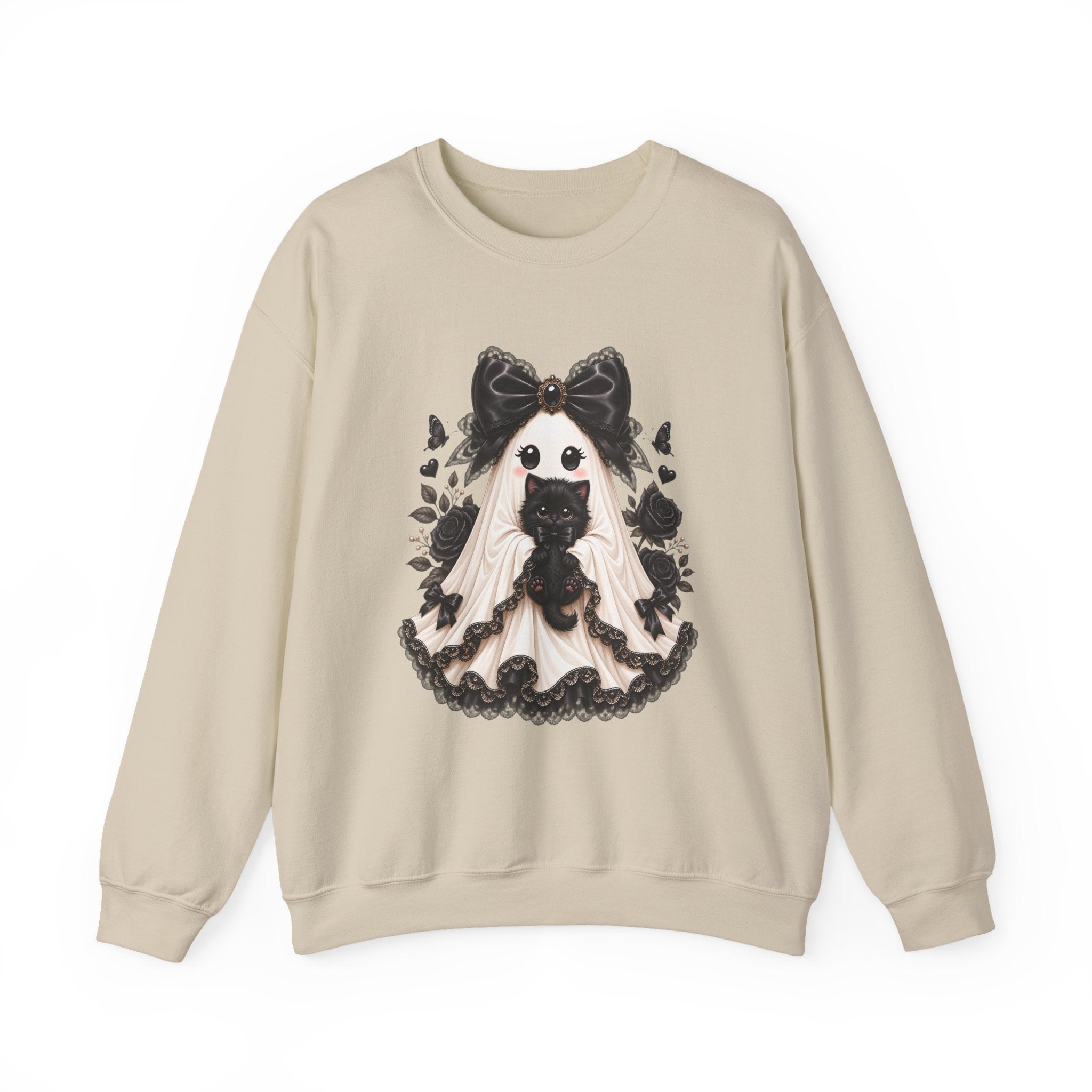 Lace Kitten Ghost Sweatshirt - Gildan