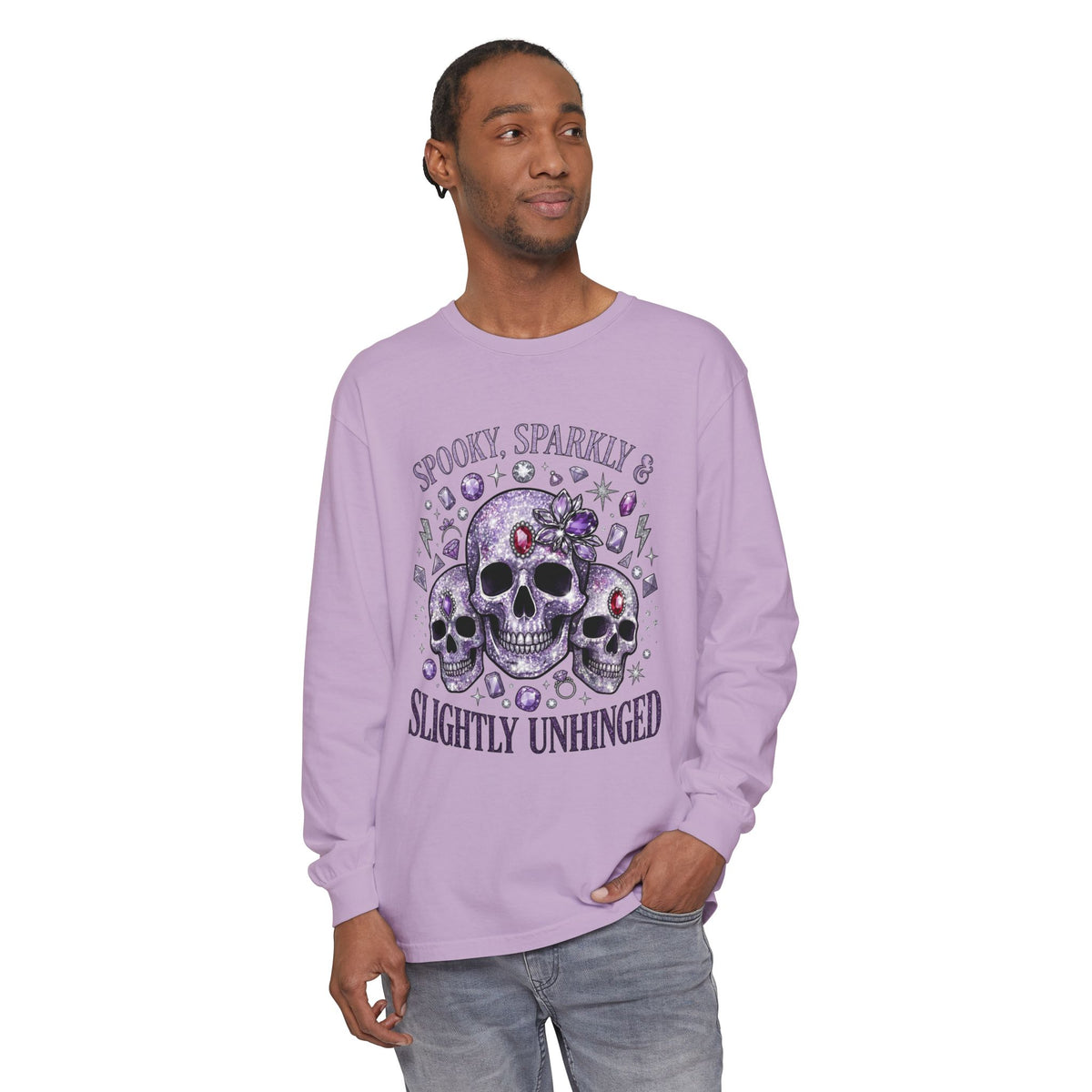 Spooky and Sparkly Long Sleeve Tee - Comfort Colors